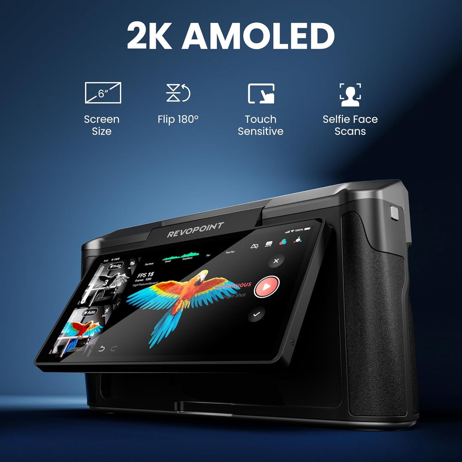 Revopoint MIRACO 3D Scanner for 3D Printing Handheld, Wireless All-in-one 3D Printer Scanner, Up to 0.02 mm Precision, Full Color Scan for Small to Large Objects, 16GB RAM