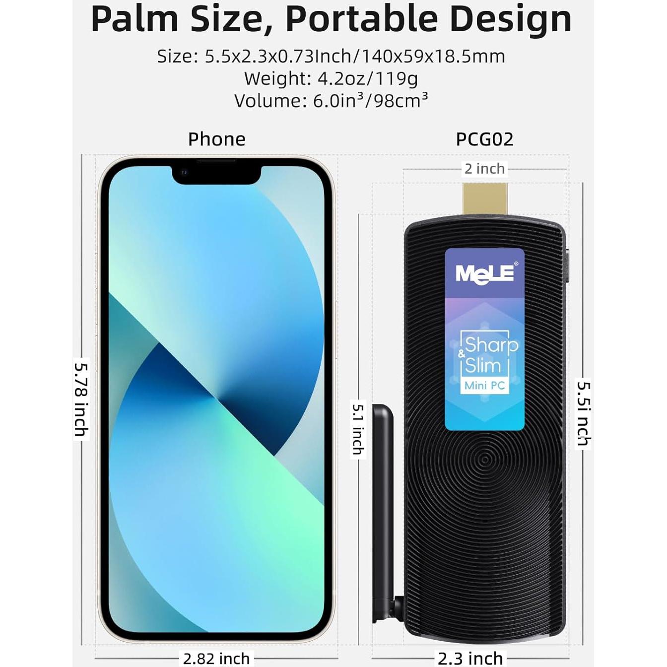 Mini PC Stick MeLE PCG02 Windows 11 N4000 4GB 128GB HDMI