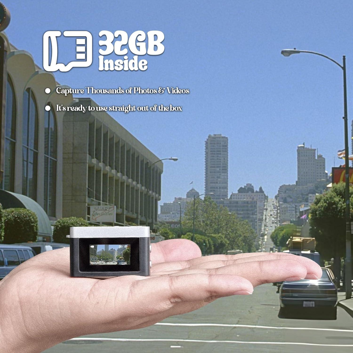 Mini Cámara Digital Retro Sheawasy GLX2 32GB Negra