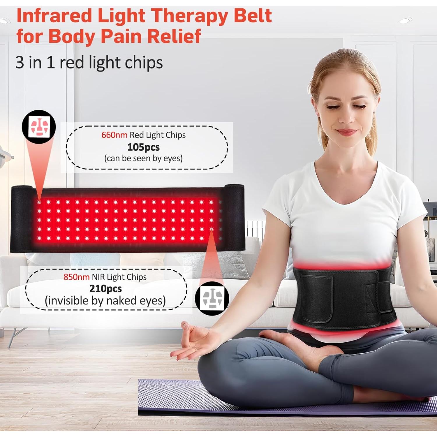 Cinturón de Terapia de Luz Roja GMOWNW 3 en 1 Alivio Dolor