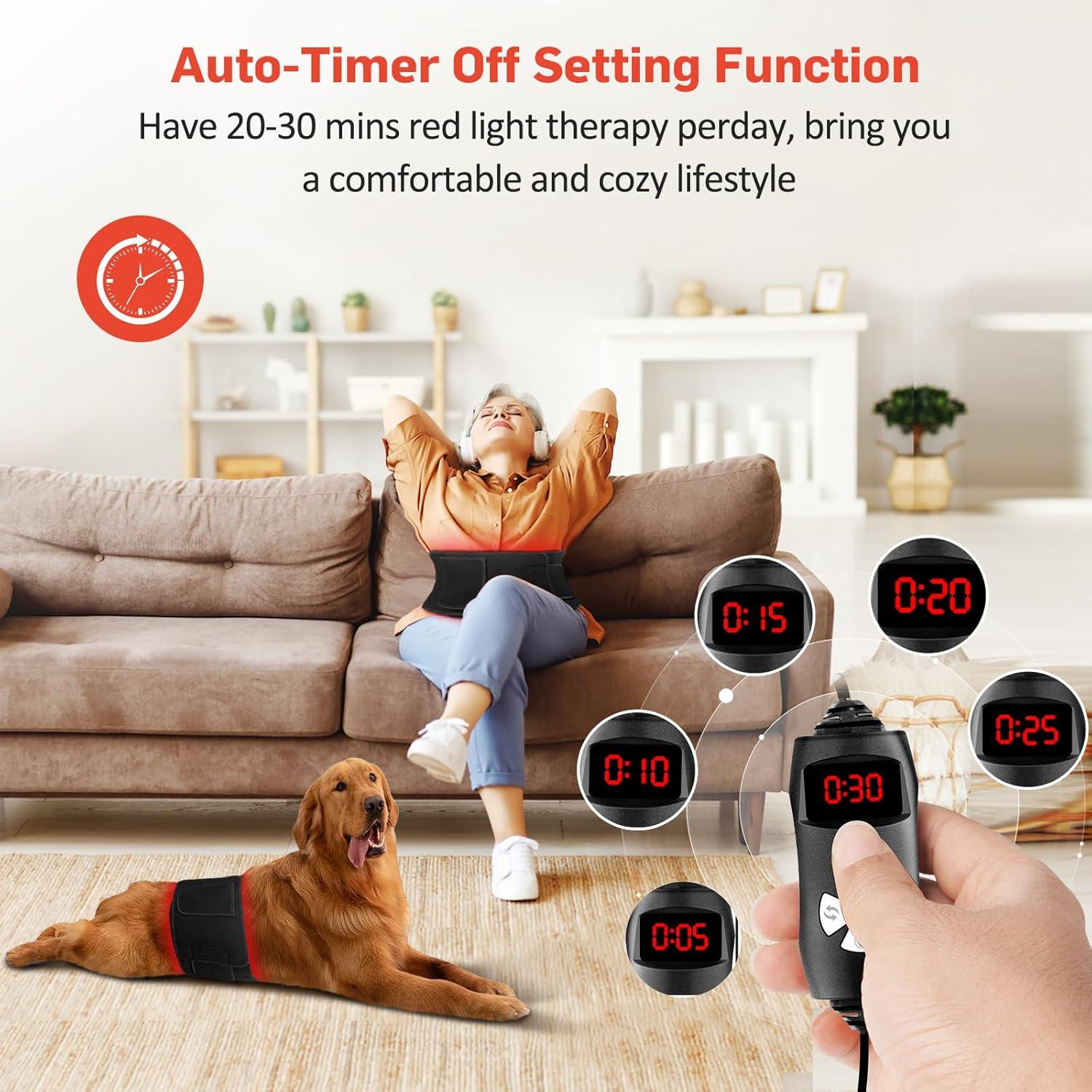 Cinturón de Terapia de Luz Roja GMOWNW 3 en 1 Alivio Dolor