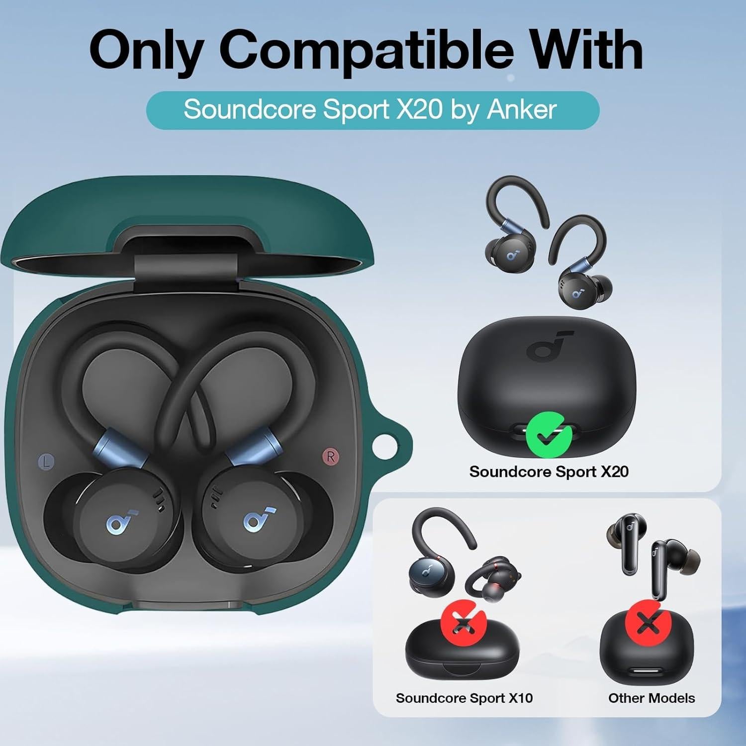 Funda de Silicona LDSXAY para Anker Soundcore Sport X20 Verde