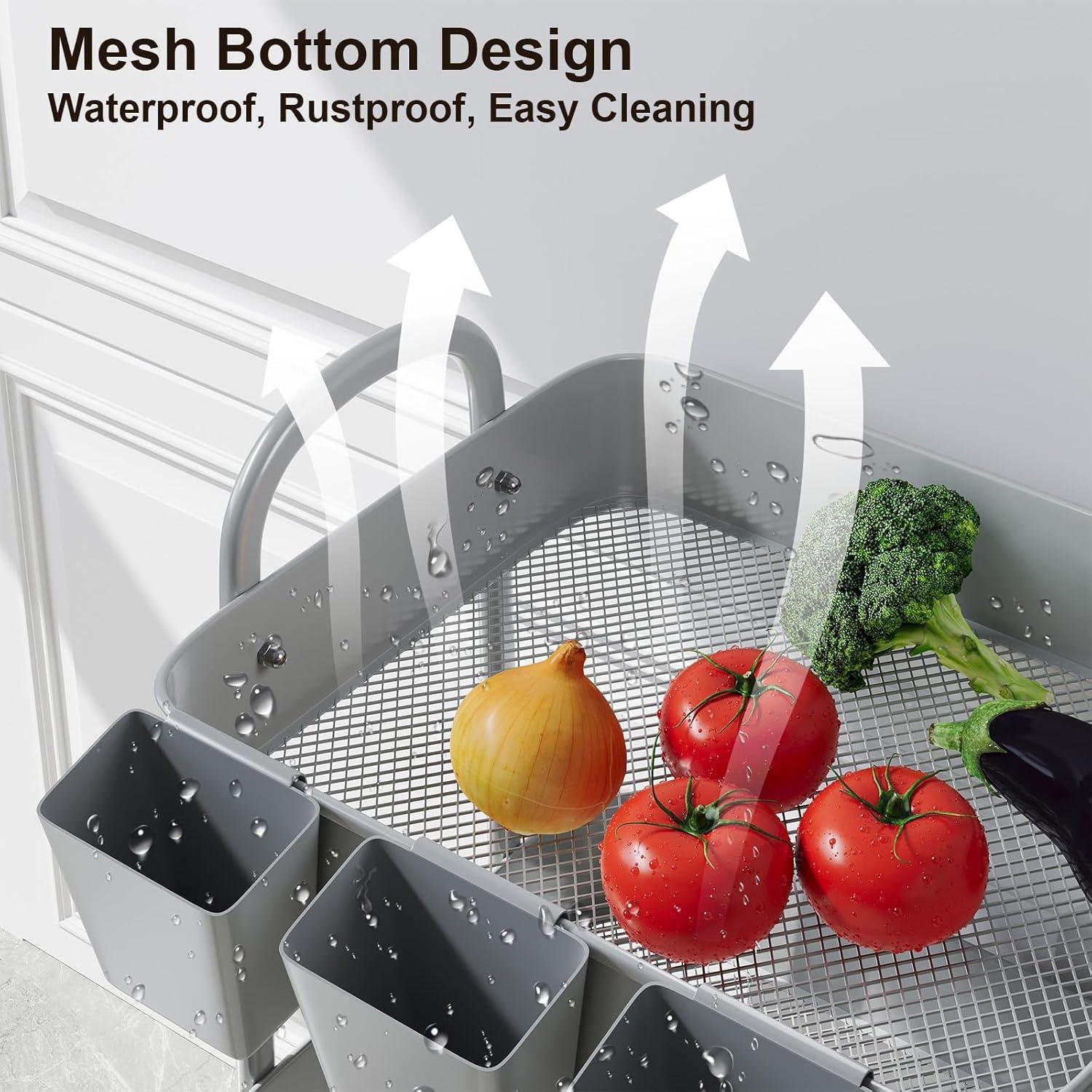 Carro Rodante de Almacenamiento Recximi 3 Niveles Metal Gris