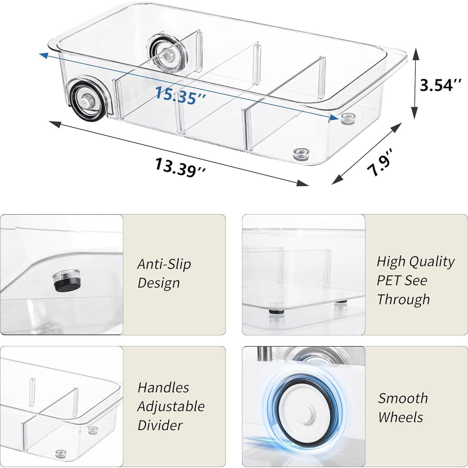 Organizador de Refrigerador Attelite 2 Piezas con Ruedas