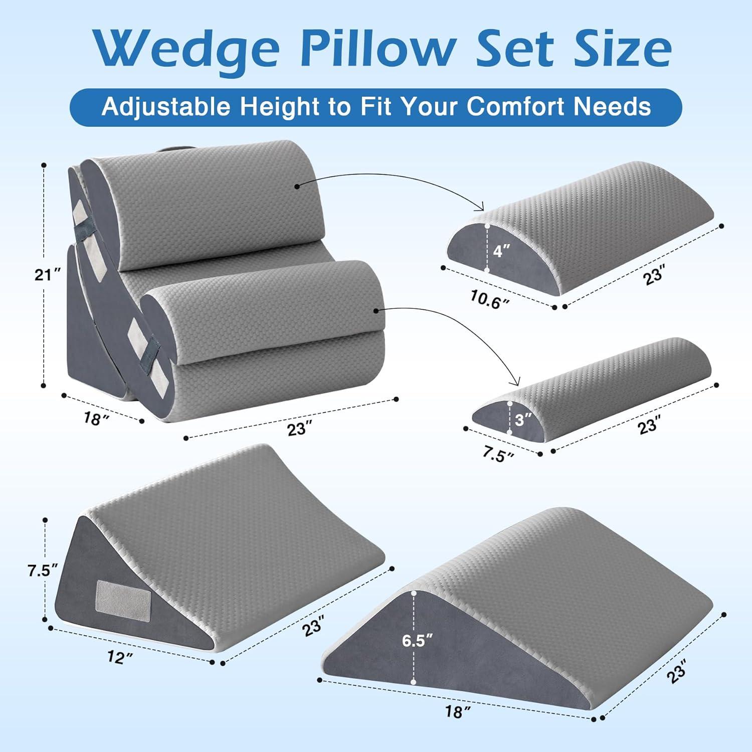 Juego de 6 Almohadas Ortopédicas Ahpmeoa en Cuña para Alivio