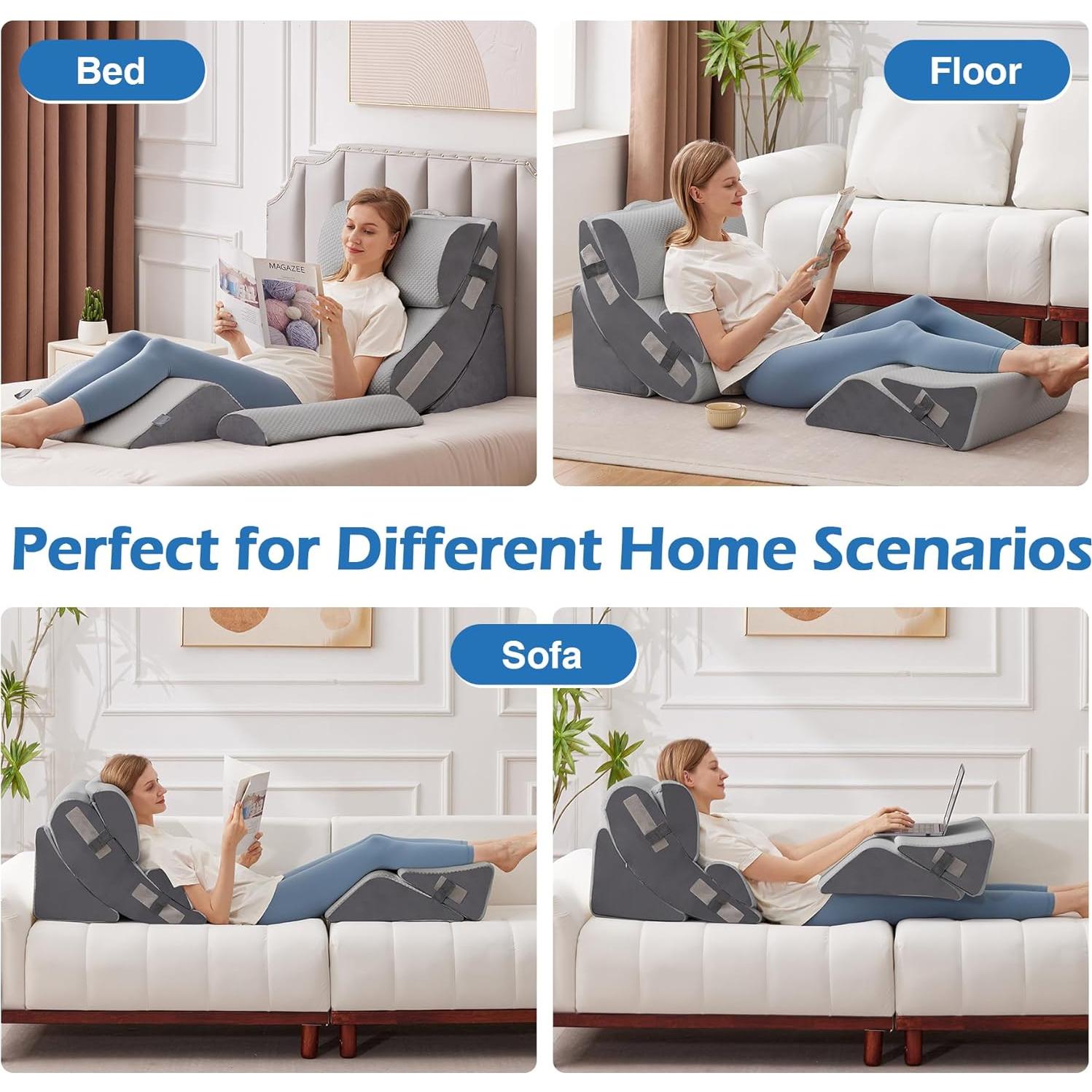 Juego de 6 Almohadas Ortopédicas Ahpmeoa en Cuña para Alivio