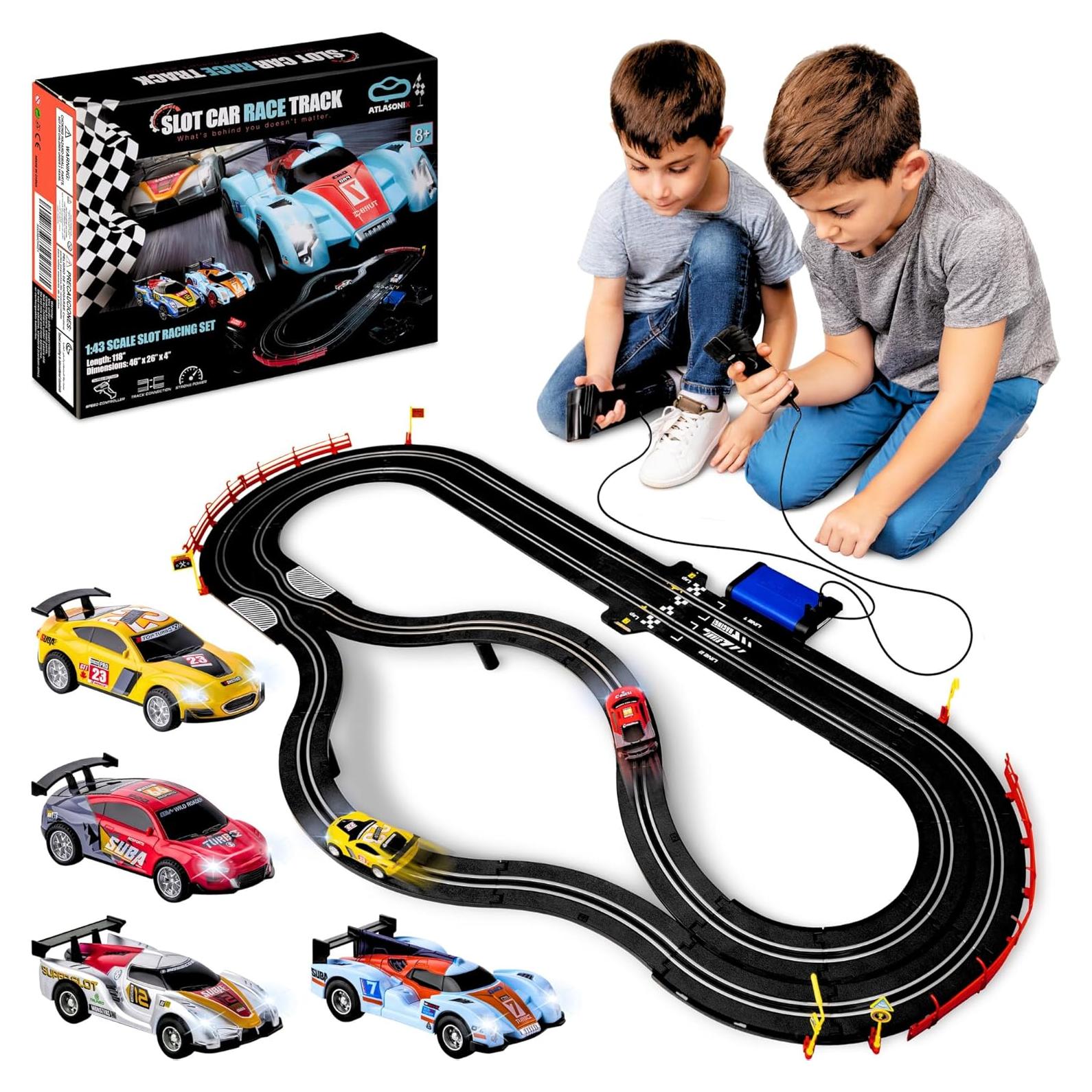 Pista de Carreras de Coches de Slot Atlasonix 292 cm 4 Coches