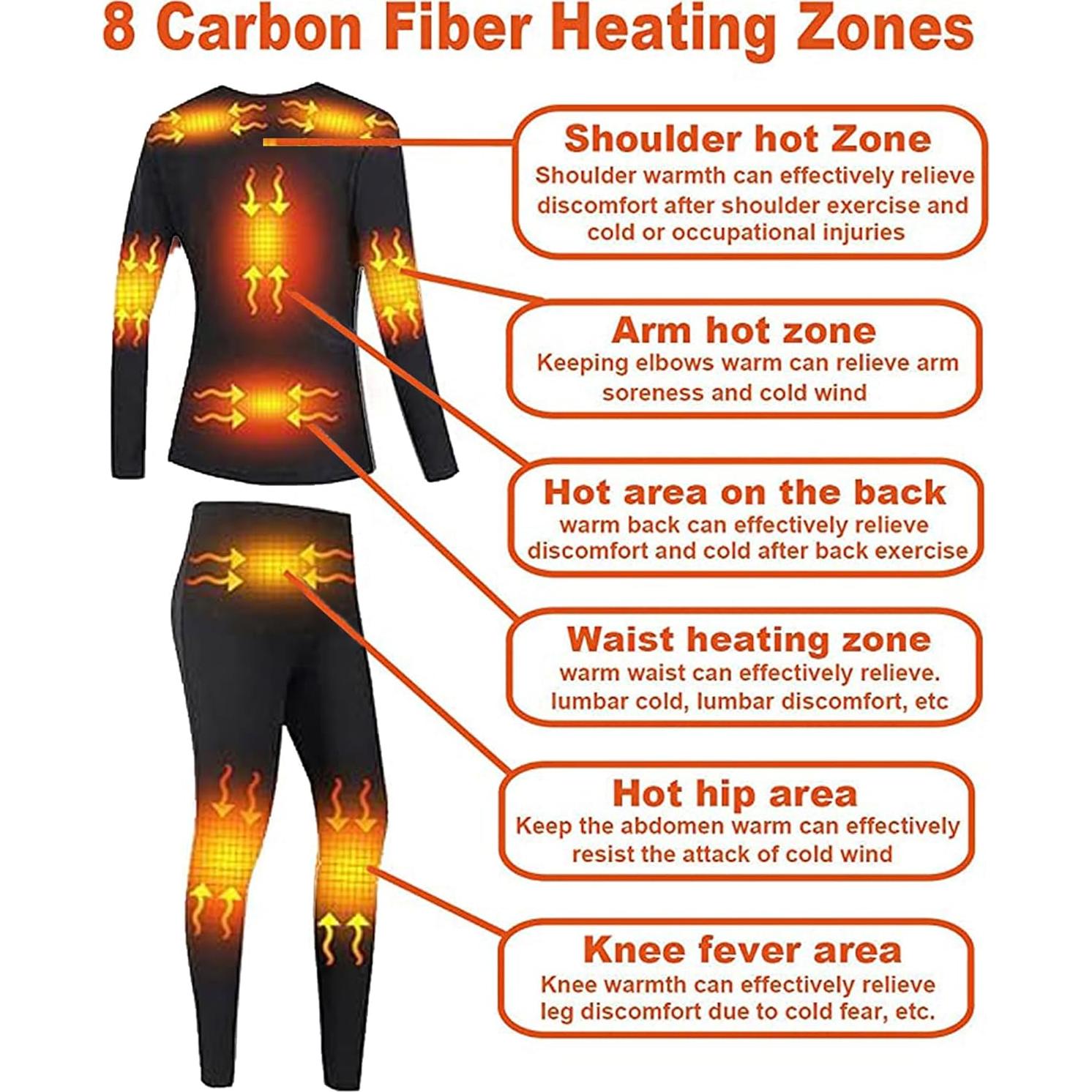 Conjunto Ropa Interior Térmica Eléctrica Hombre Mediano Negro