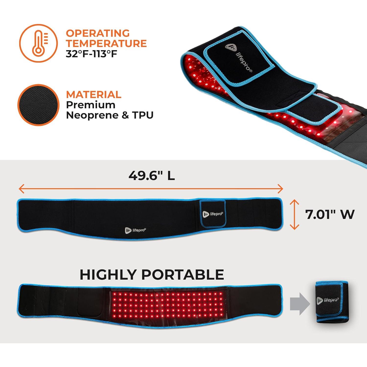 Cinturón de Terapia de Luz Roja LifePro - 660nm y 850nm
