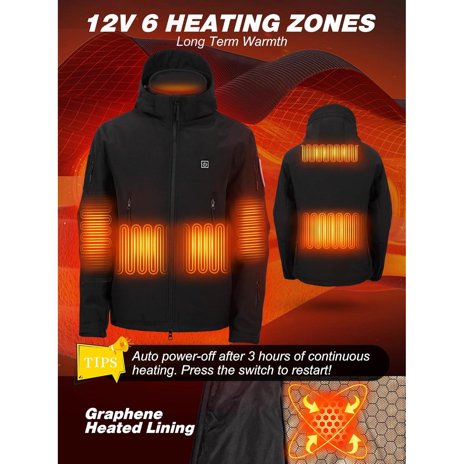 Chaqueta Calentada HOTHUGZ para Mujeres 12V 10000mAh Negra