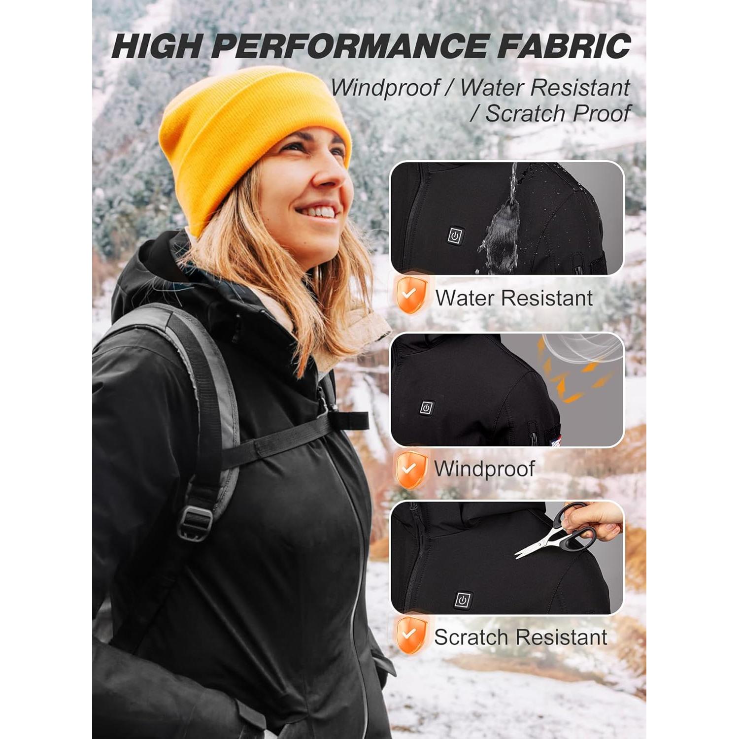 Chaqueta Calentada HOTHUGZ para Mujeres 12V 10000mAh Negra
