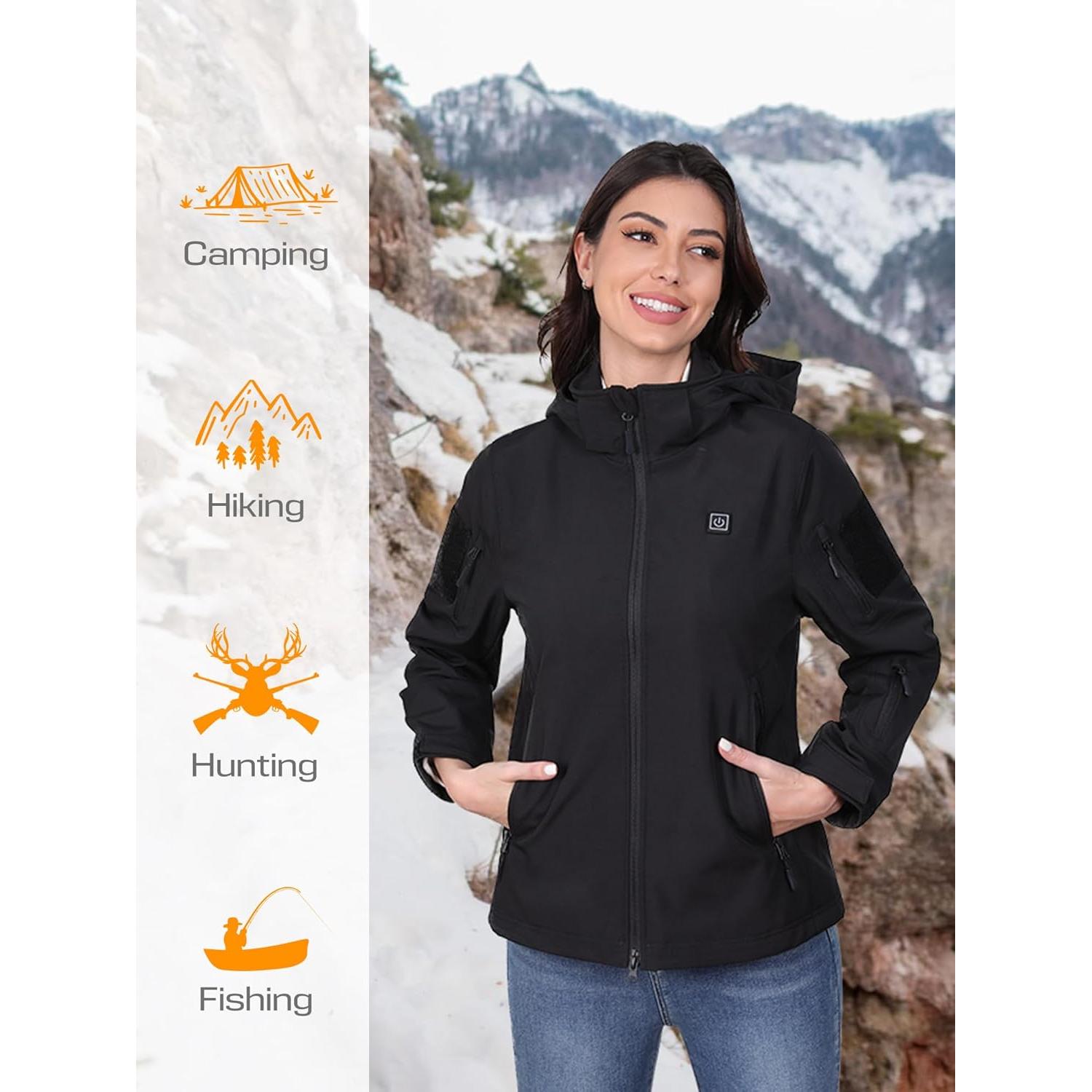 Chaqueta Calentada HOTHUGZ para Mujeres 12V 10000mAh Negra