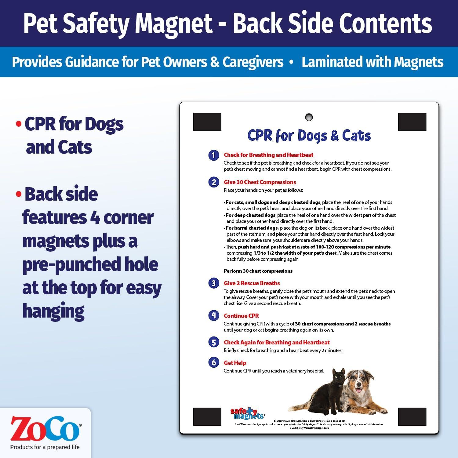 Imán de Nevera de Seguridad para Mascotas - RCP y Veneno