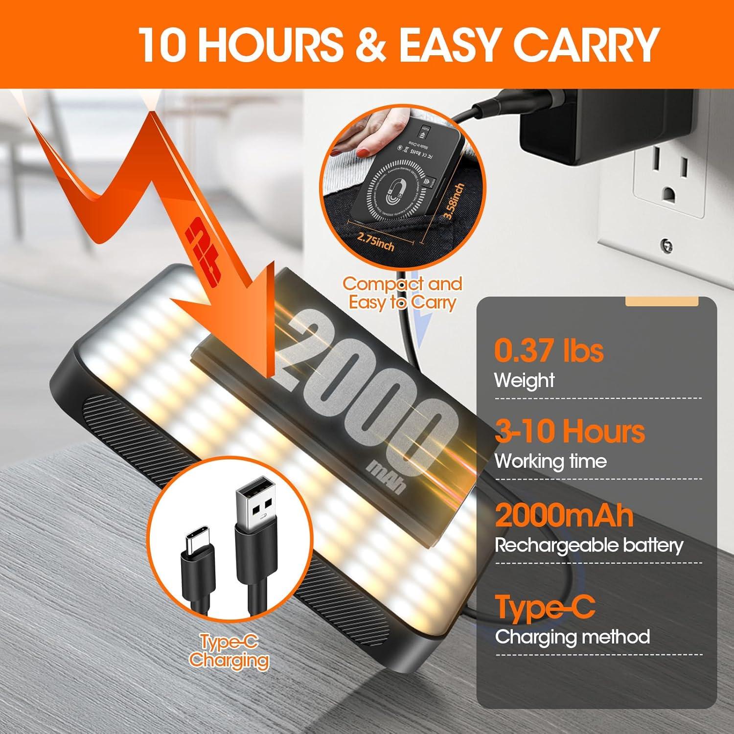 Luz de Selfie Magnética JINGCOOL, 3 Modos, 2000mAh, Portátil