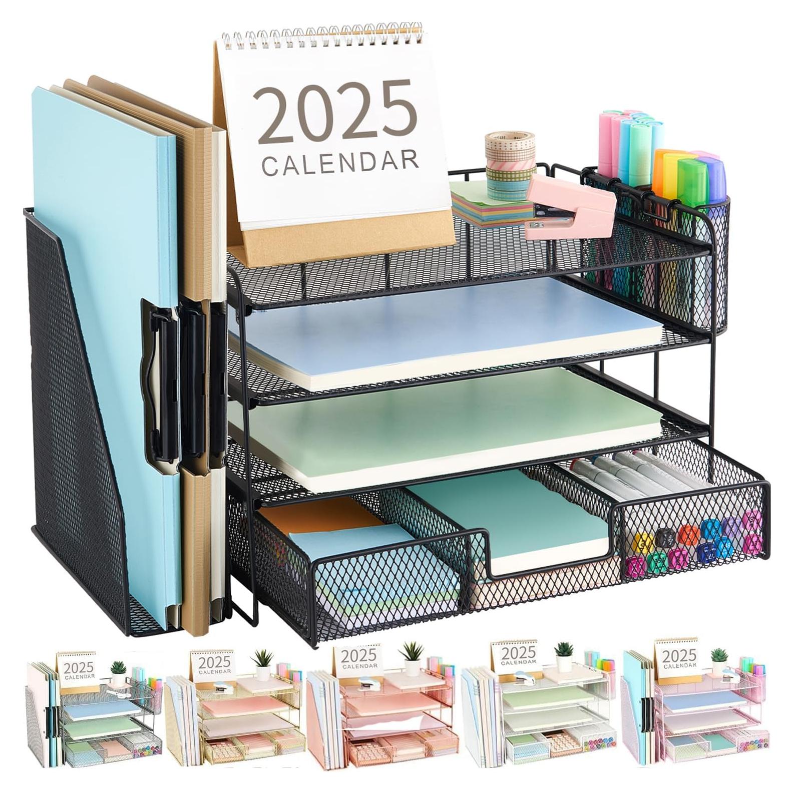 Organizador de Escritorio Gianotter 4 Niveles Metal Negro