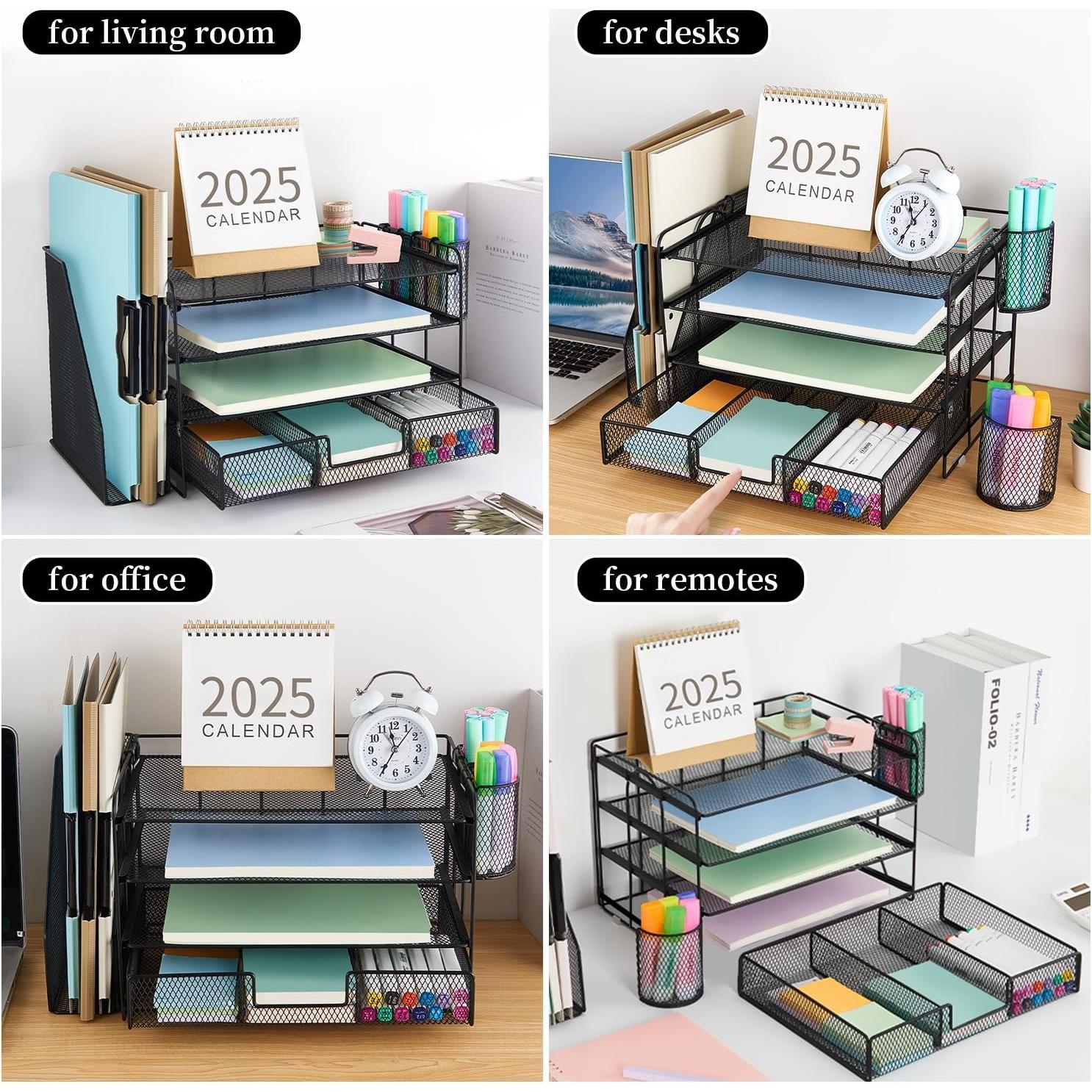 Organizador de Escritorio Gianotter 4 Niveles Metal Negro