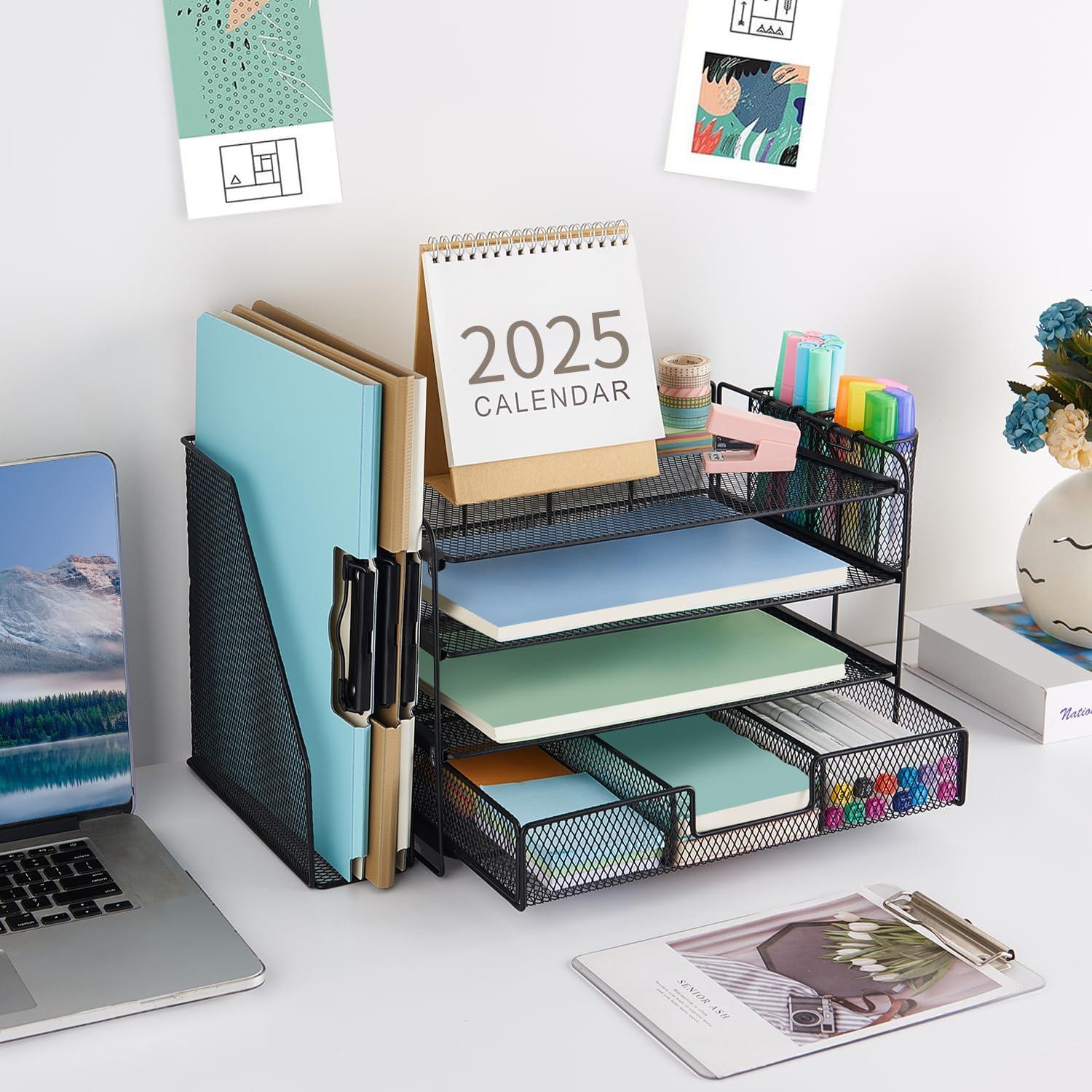 Organizador de Escritorio Gianotter 4 Niveles Metal Negro