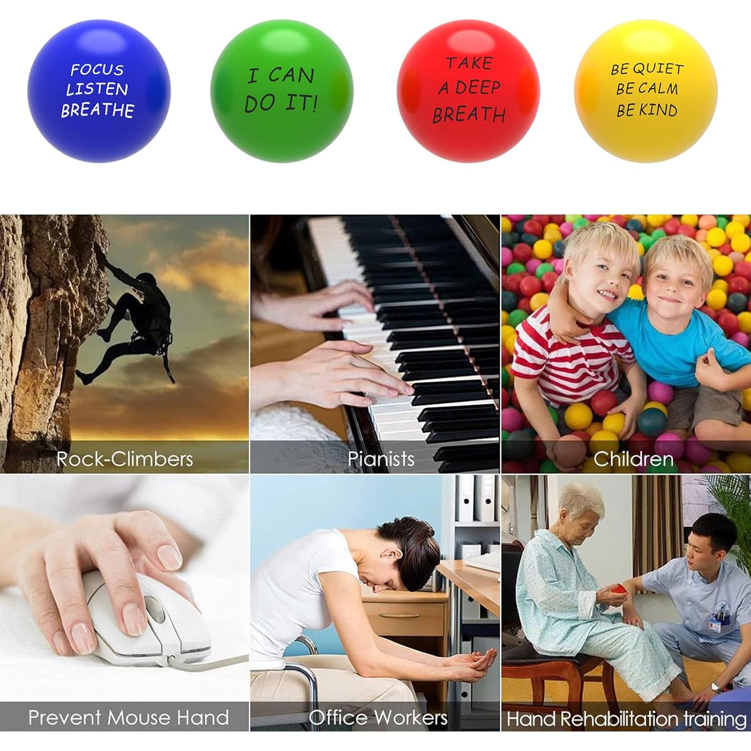 Pelotas Antiestrés Motivacionales ALMAH - 4 Paquete