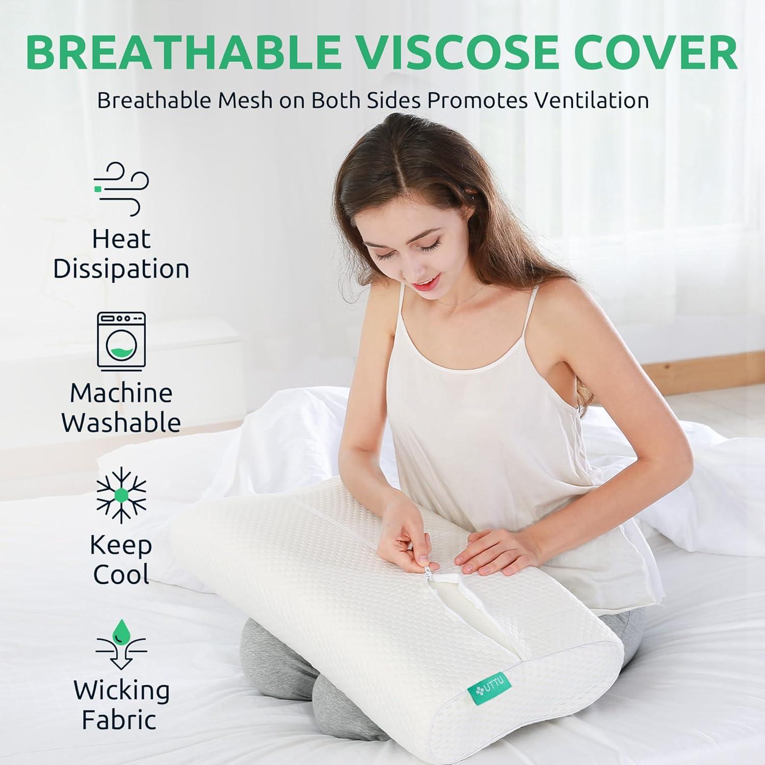 Almohada Cervical UTTU Ajustable Espuma con Memoria 60x35.6cm