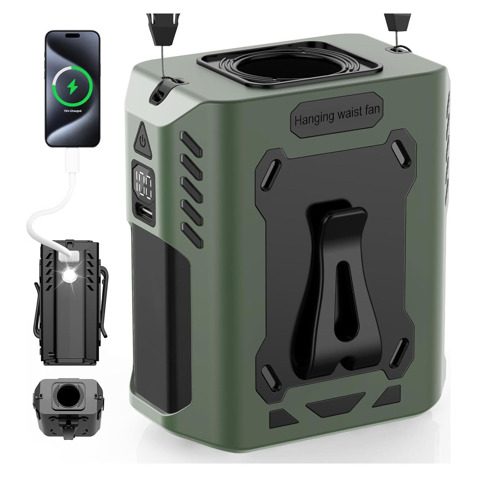 Ventilador de Cintura Guirngou A224 7 en 1 25H Batería 8000mAh