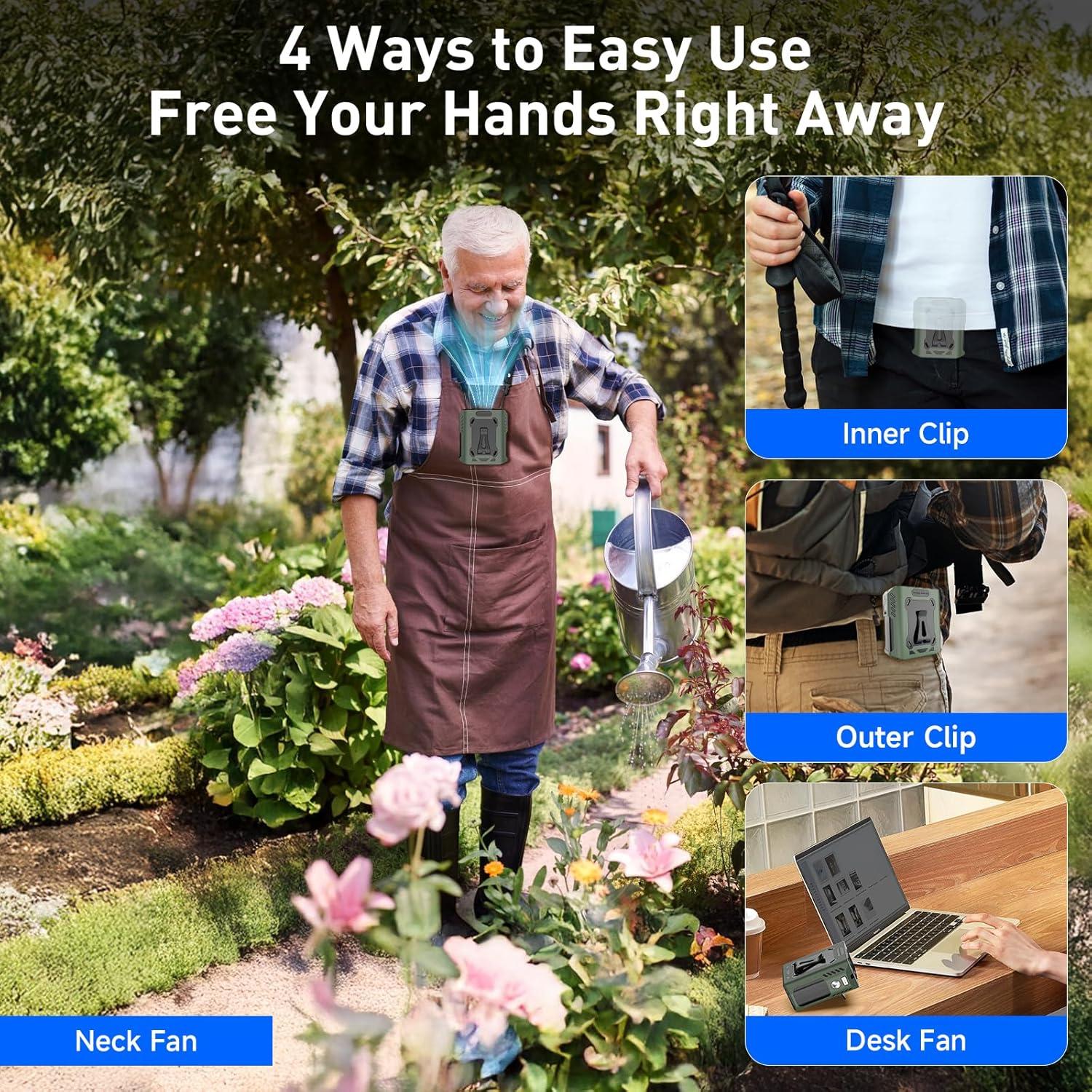 Ventilador de Cintura Guirngou A224 7 en 1 25H Batería 8000mAh