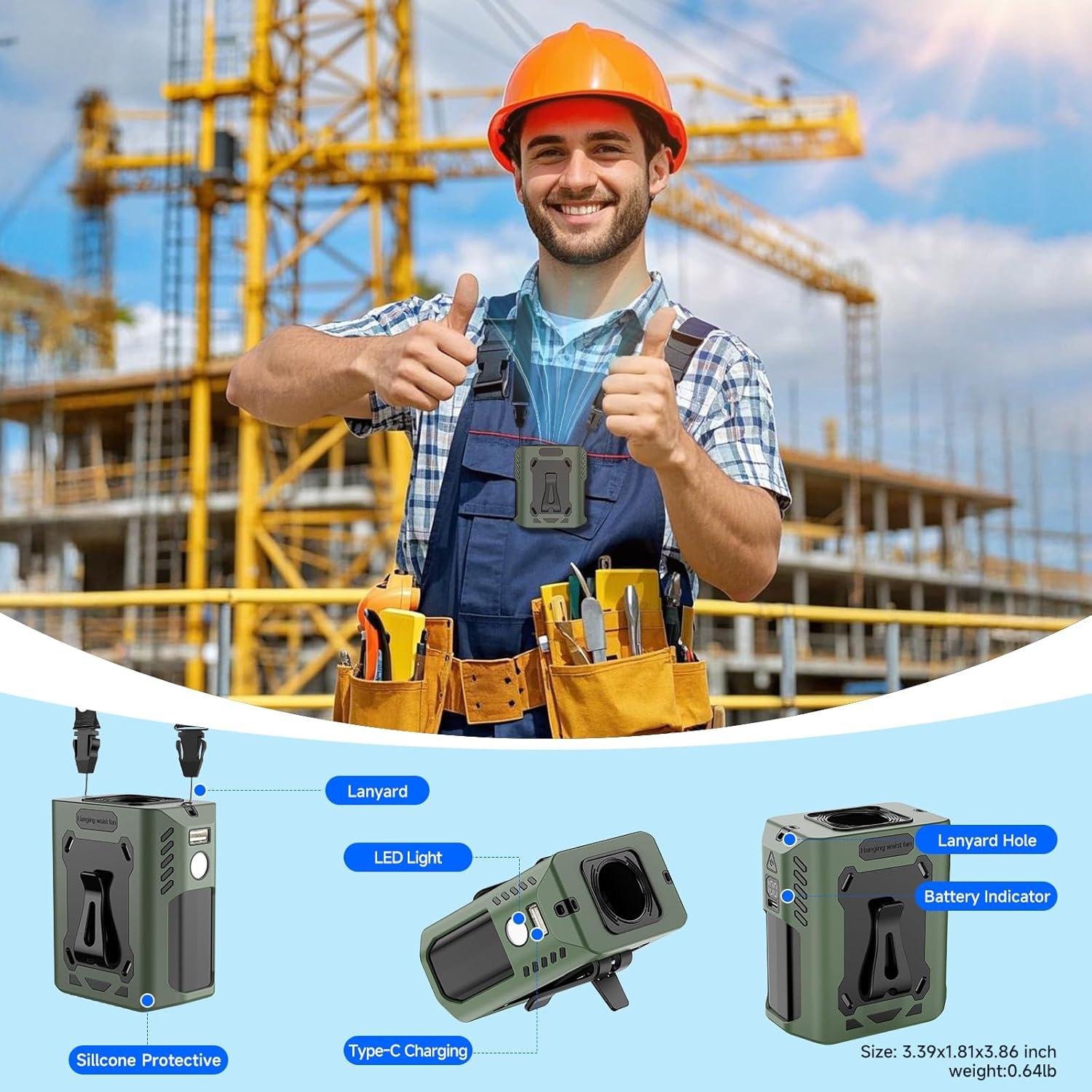 Ventilador de Cintura Guirngou A224 7 en 1 25H Batería 8000mAh