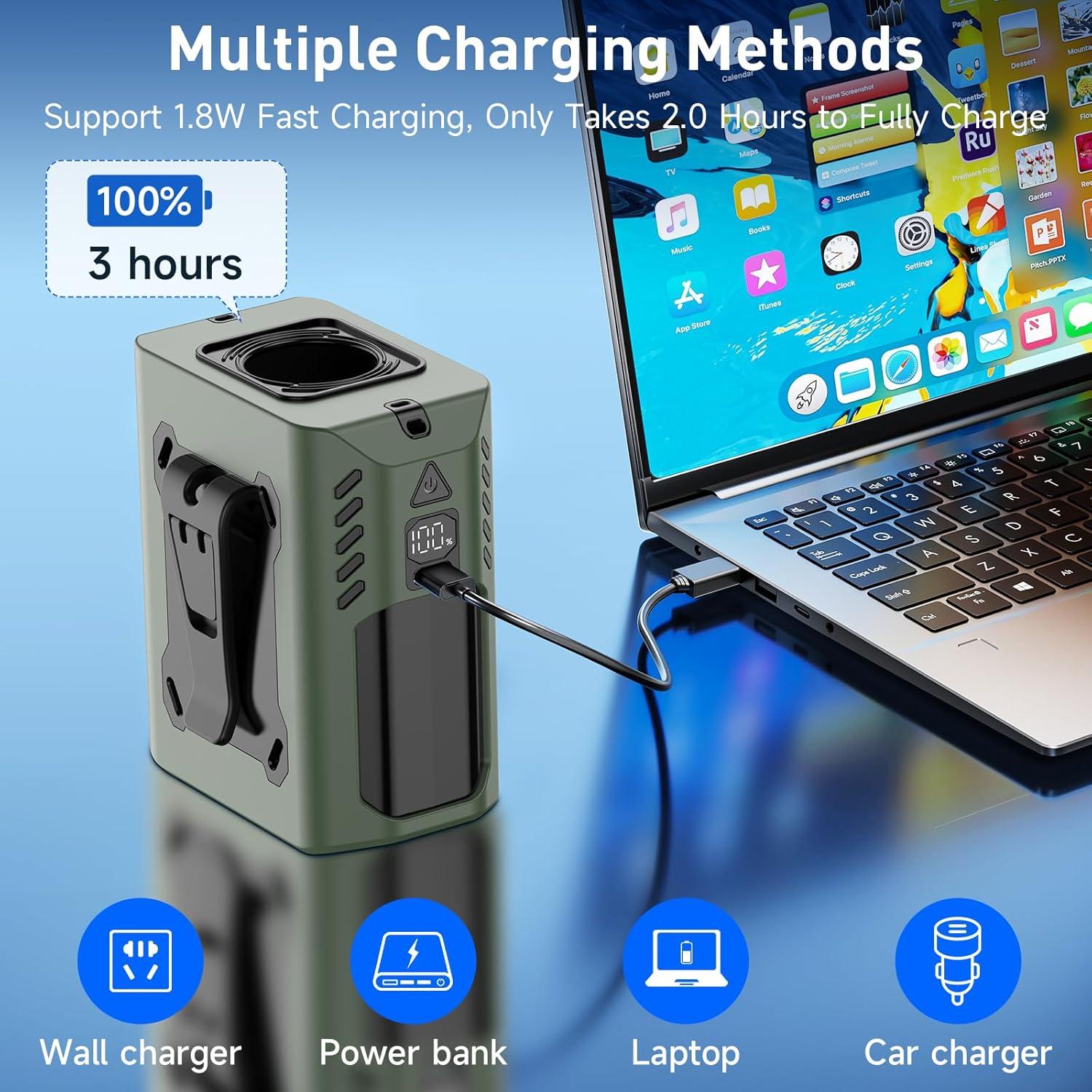 Ventilador de Cintura Guirngou A224 7 en 1 25H Batería 8000mAh