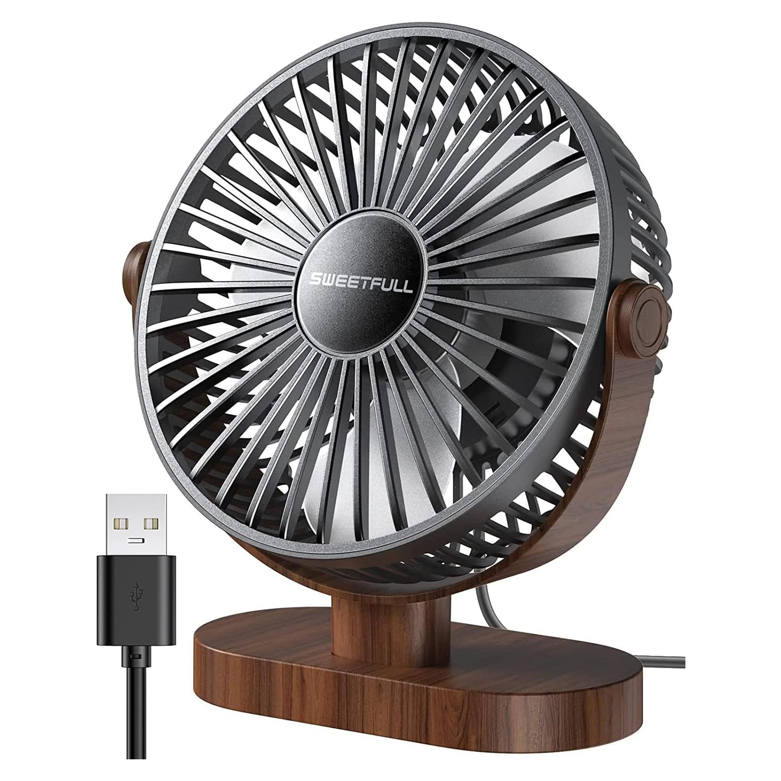Ventilador de Escritorio SWEETFULL USB 3 Velocidades 16.5 cm