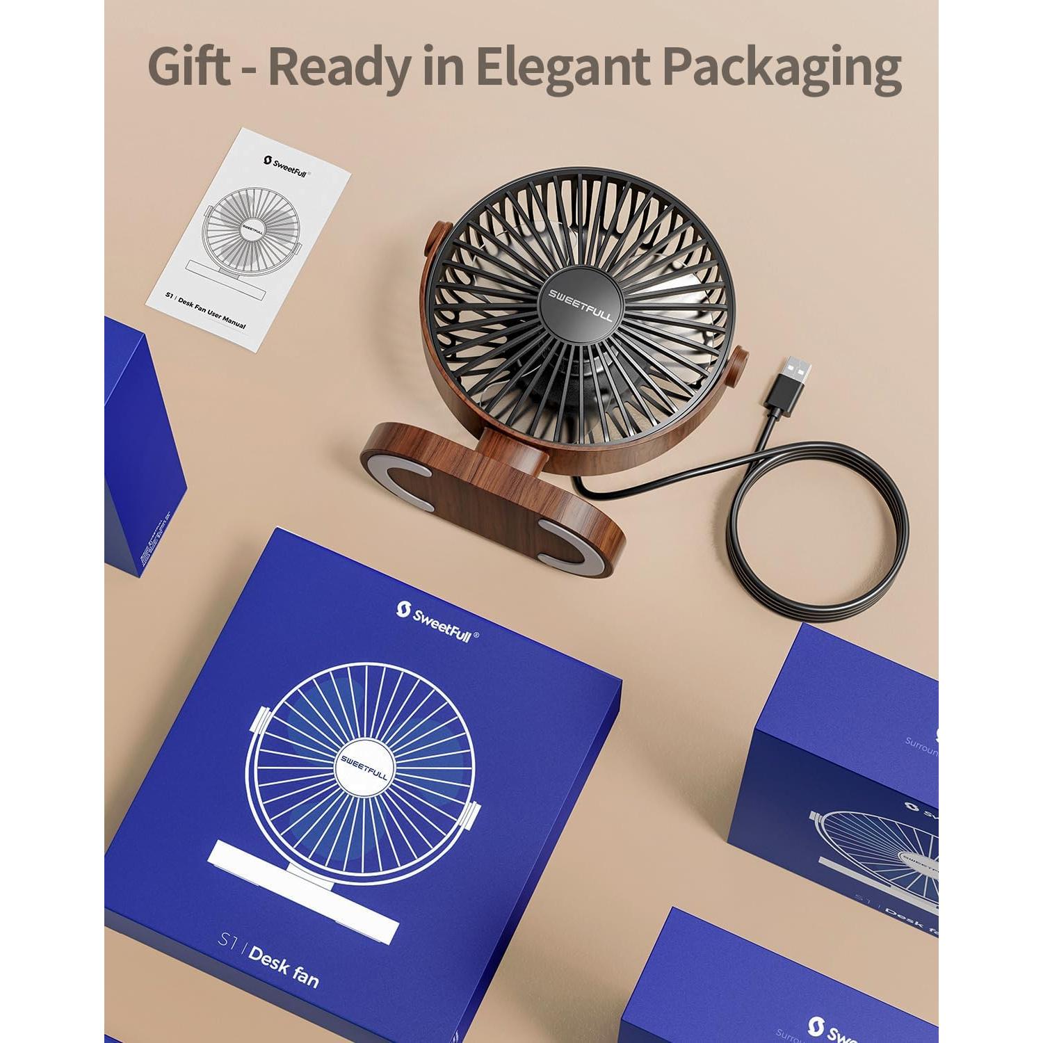 Ventilador de Escritorio SWEETFULL USB 3 Velocidades 16.5 cm