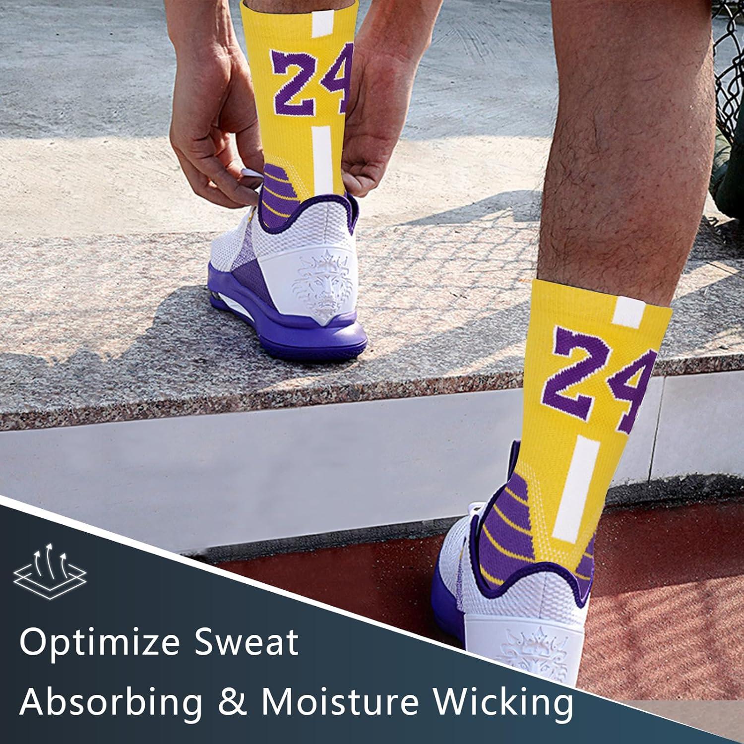 Calcetines de Baloncesto - Compresión para Niños Amarillo/Blanco