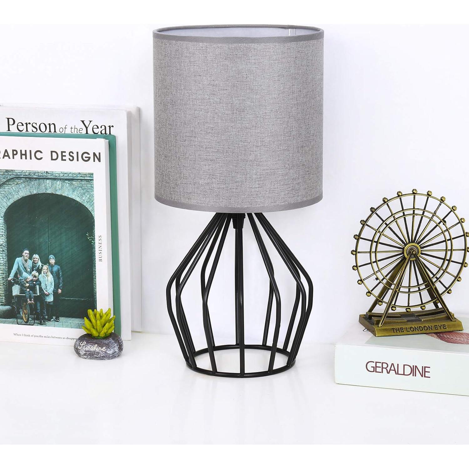 Lámpara de Mesa HAITRAL Gris 37x18 cm Estilo Moderno