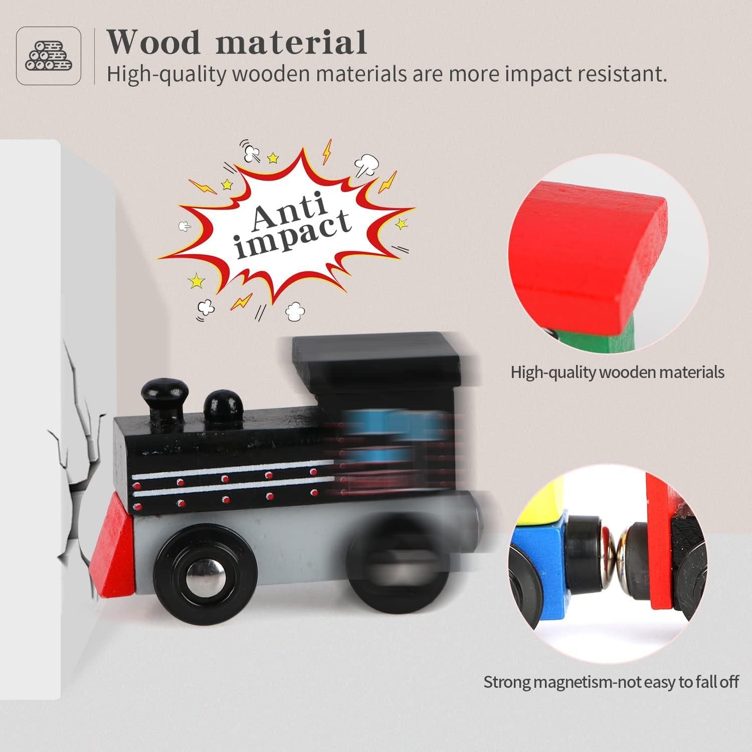 Juego de tren magnético de madera 16 piezas Wondertoys