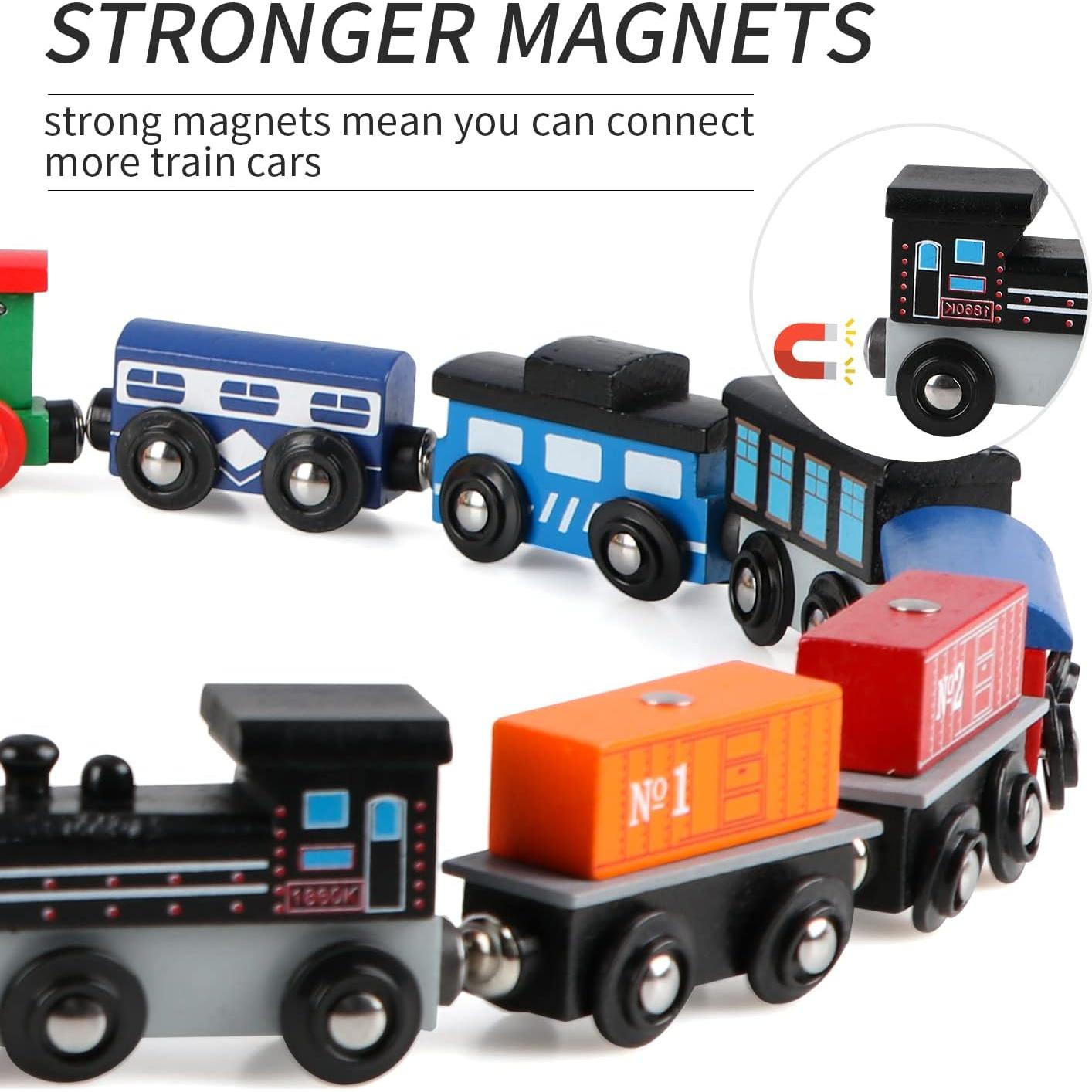 Juego de tren magnético de madera 16 piezas Wondertoys