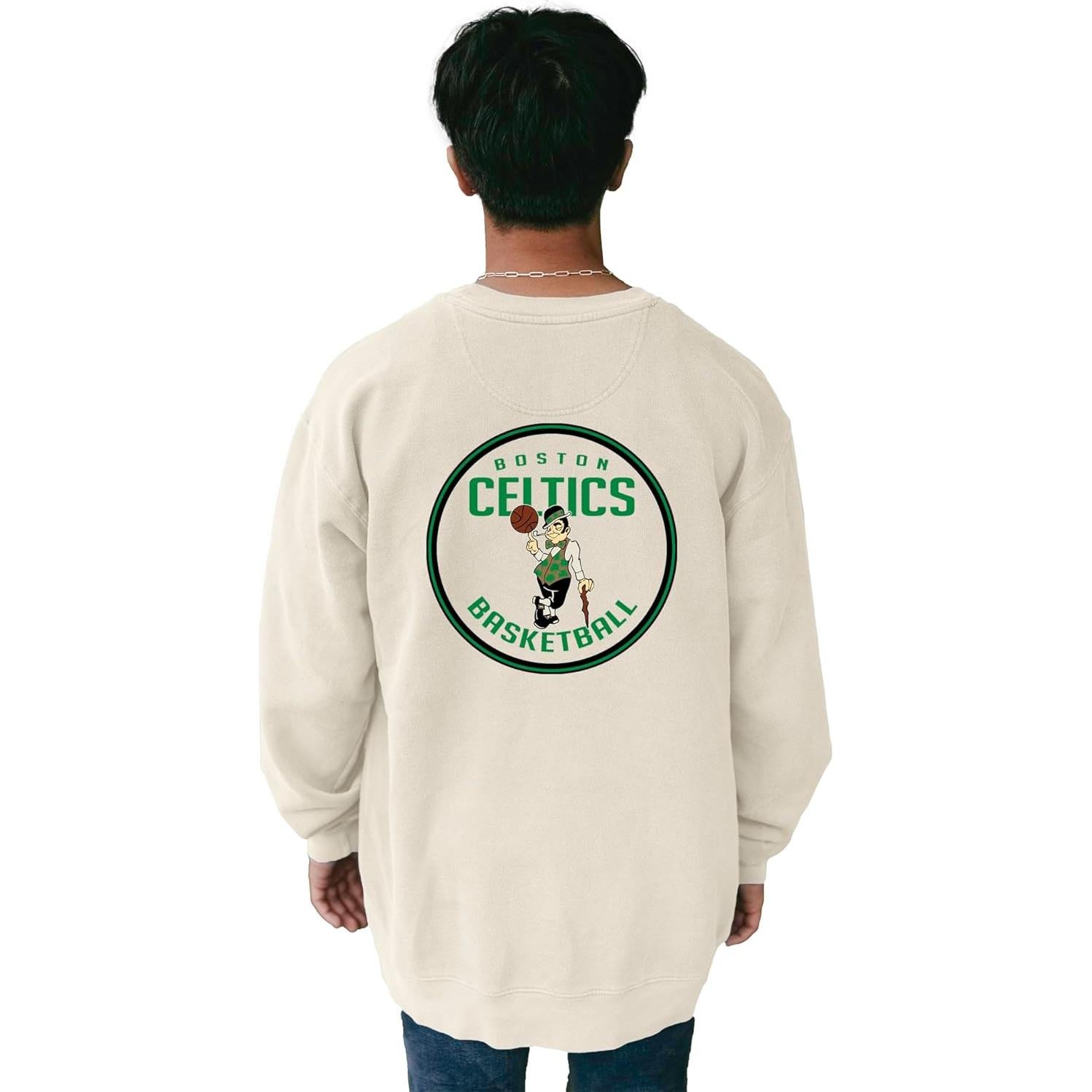 Sudadera Blue 84 Boston Celtics Cuello Redondo Marfil