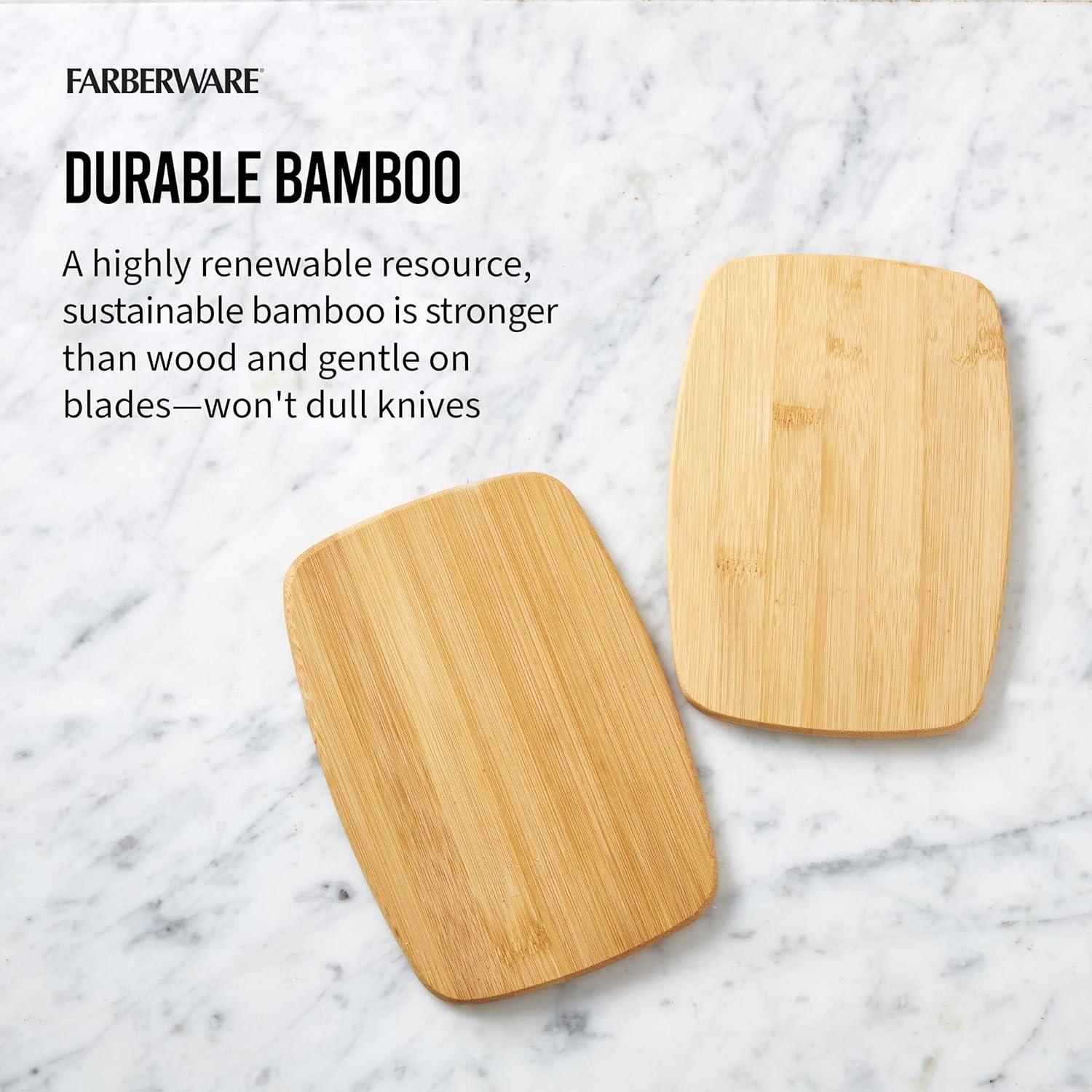 Conjunto de 4 Tablas de Cortar Reversibles Bambú Farberware