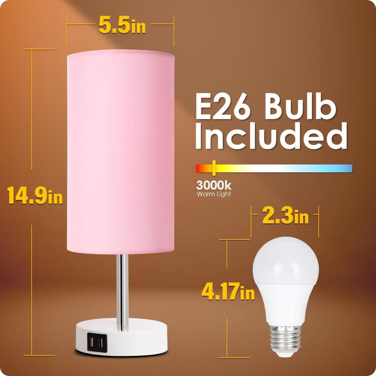 Lámpara de Escritorio Yarra-Decor Rosa con USB y Control Táctil