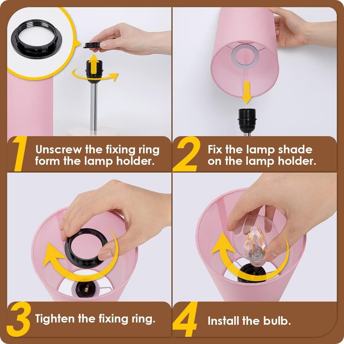 Lámpara de Escritorio Yarra-Decor Rosa con USB y Control Táctil