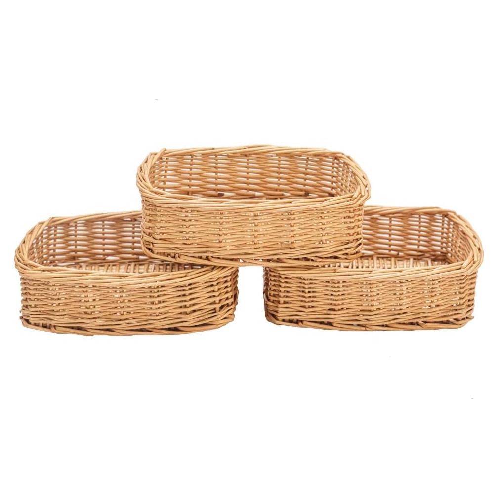 Cestas de Mimbre HDKJ Rectangulares 3PCS Naturales