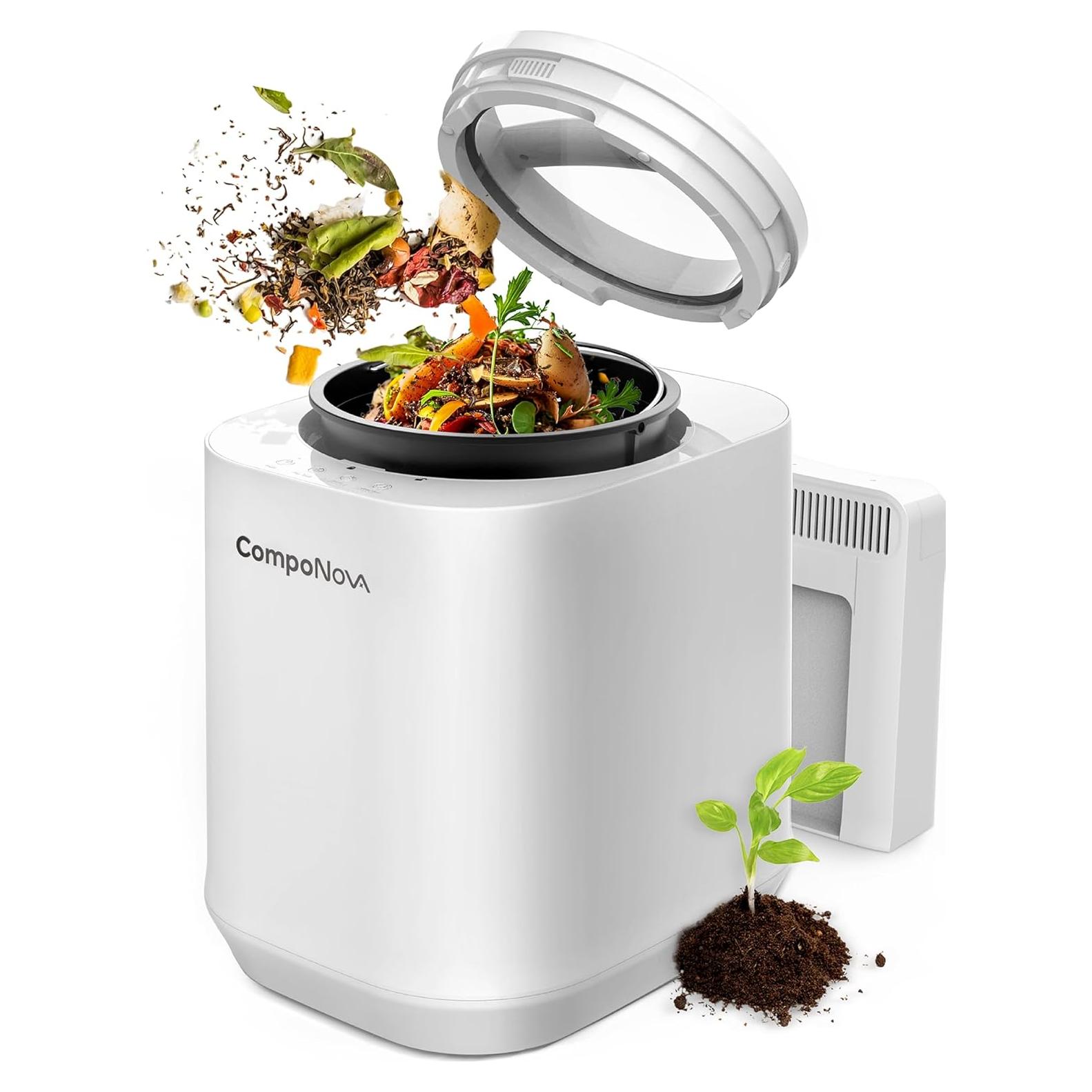 Compostador Eléctrico CompoNova Gaia 4L Sin Olores Blanco