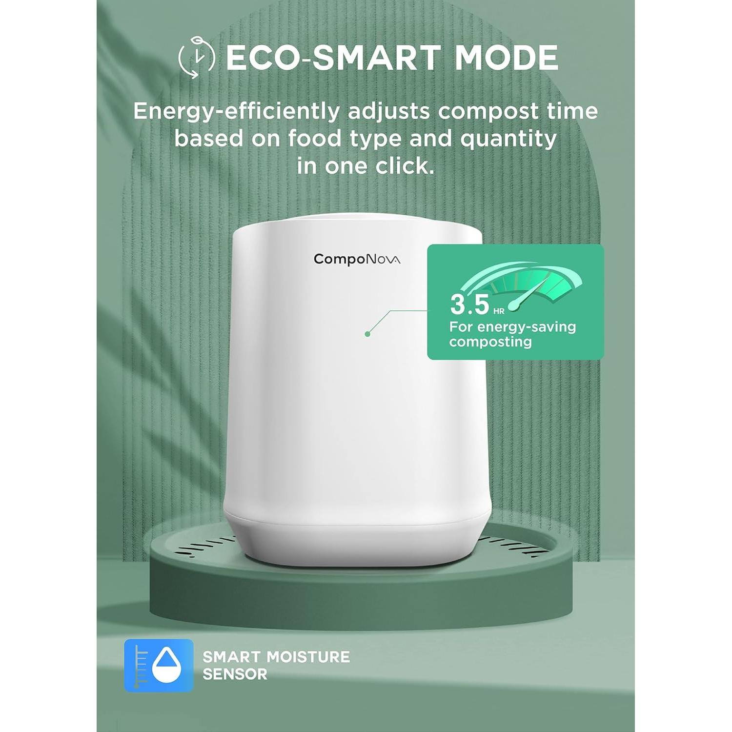 Compostador Eléctrico CompoNova Gaia 4L Sin Olores Blanco