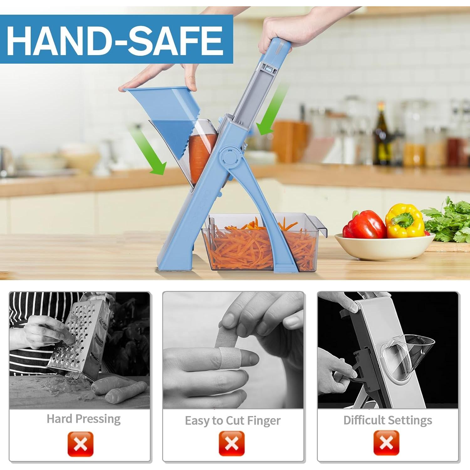 Cortadora Mandolina ZTQCSQ 5 en 1 Ajustable Azul 0.99 kg