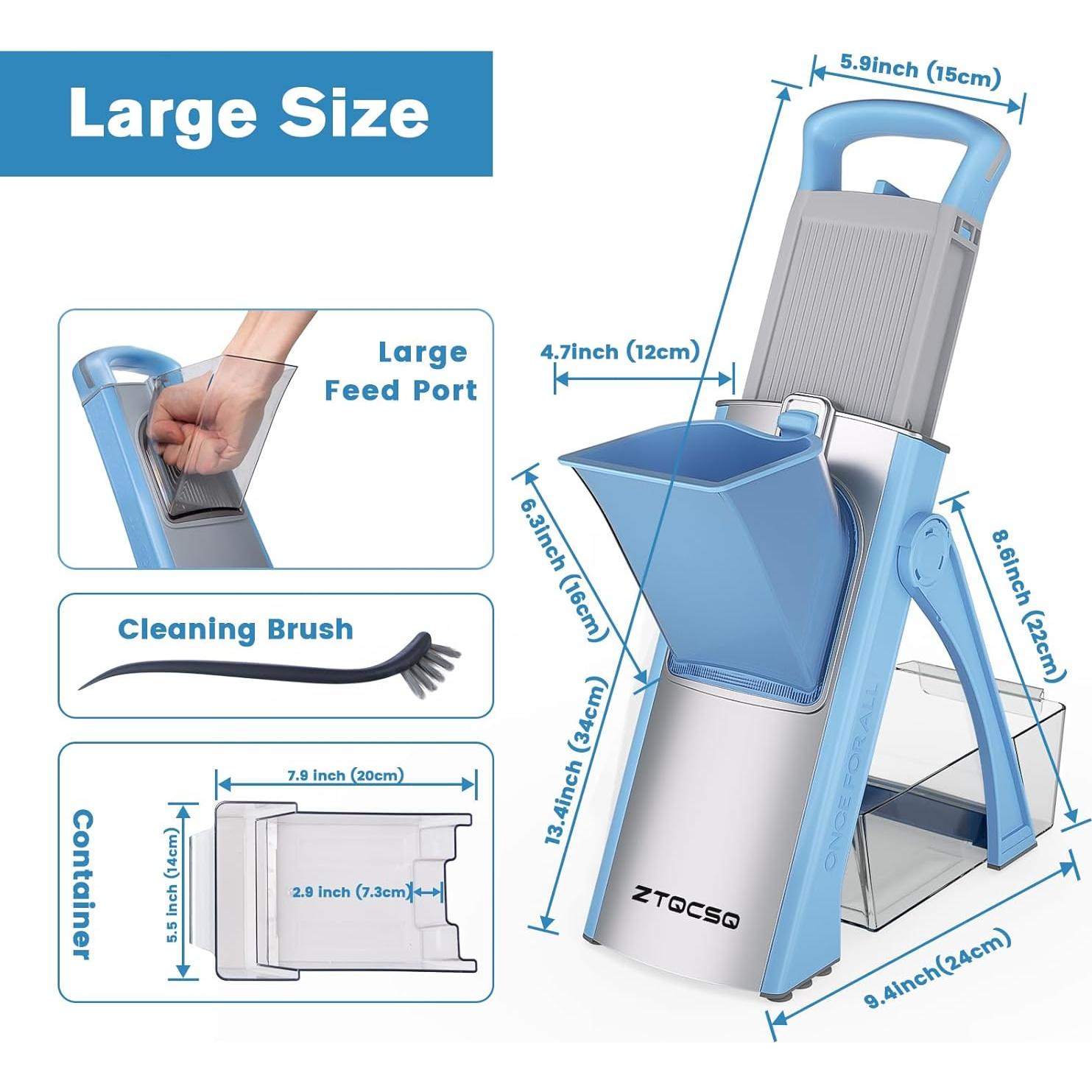 Cortadora Mandolina ZTQCSQ 5 en 1 Ajustable Azul 0.99 kg