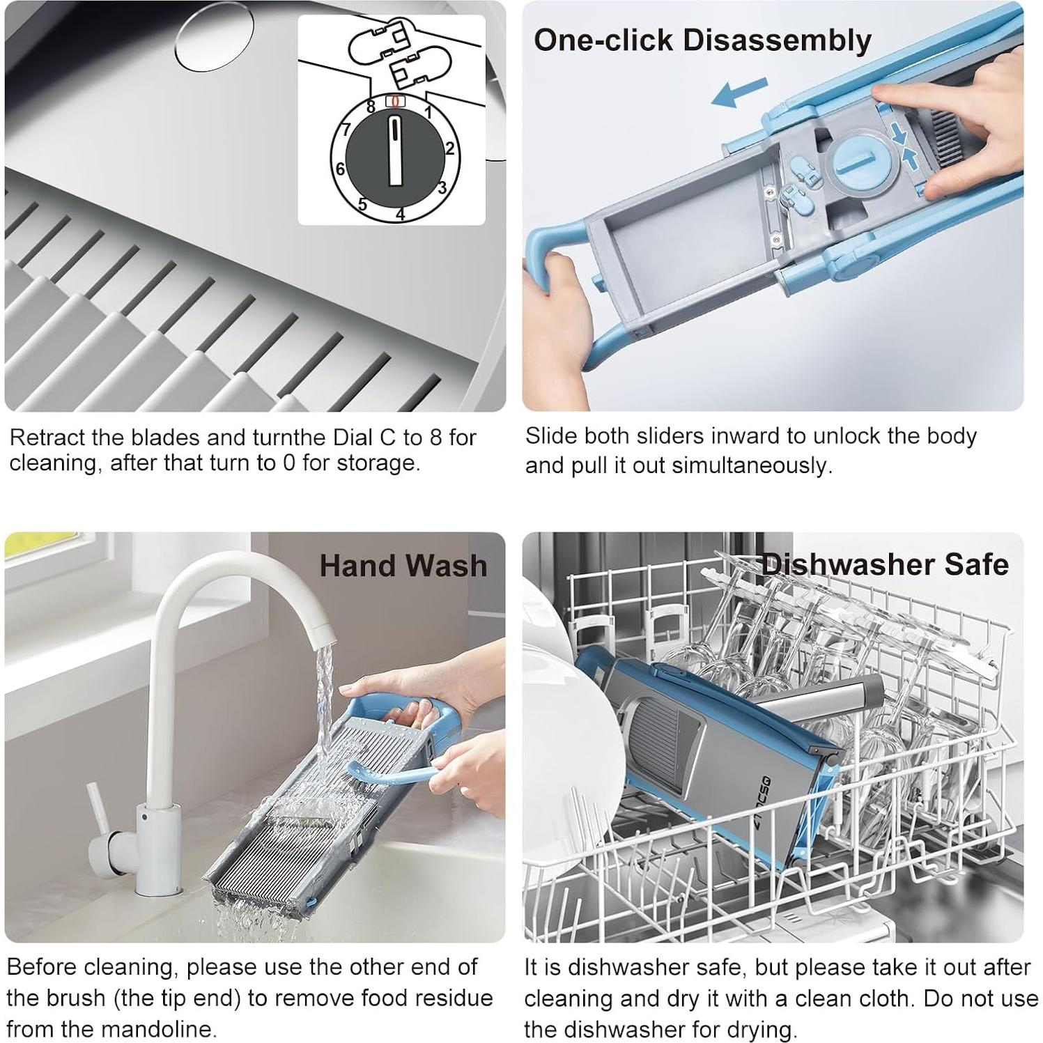 Cortadora Mandolina ZTQCSQ 5 en 1 Ajustable Azul 0.99 kg