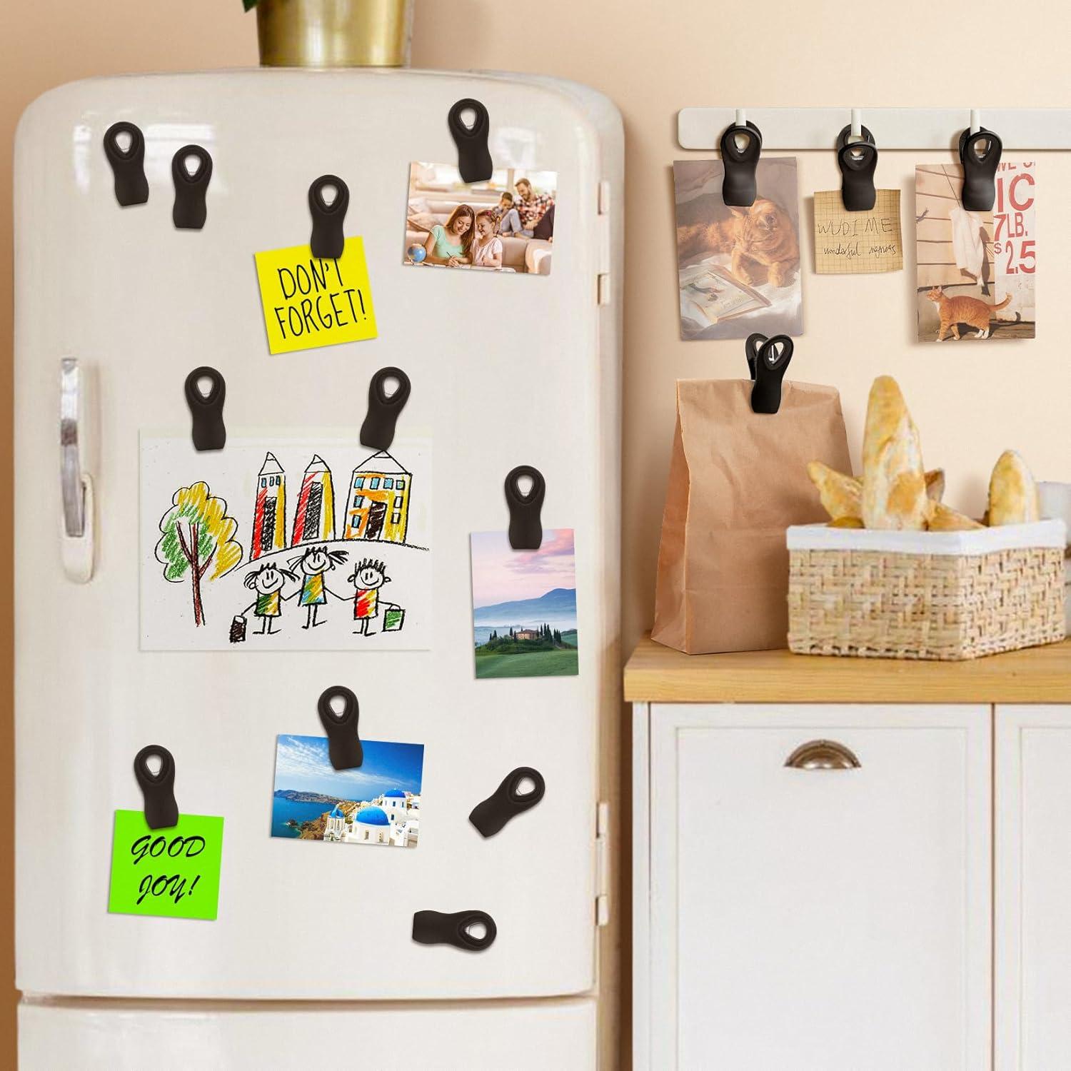 Paquete de 10 Clips Magnéticos WUDIME para Snacks Negros