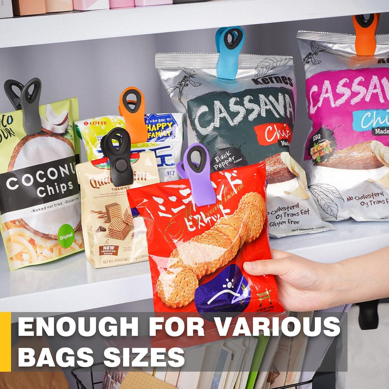 Paquete de 10 Clips Magnéticos WUDIME para Snacks Negros