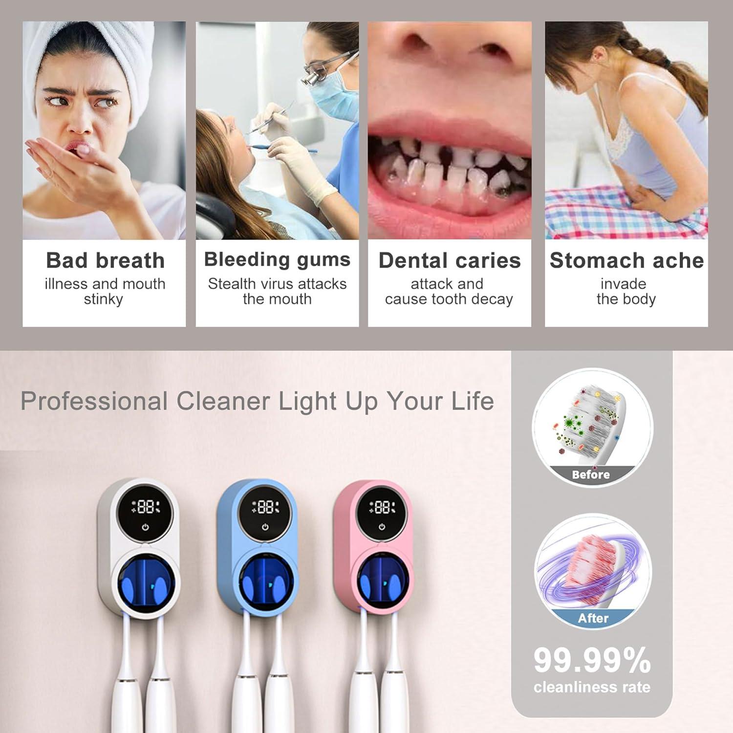 Soporte Limpiador de Cepillos de Dientes Biodzzs x122 Blanco