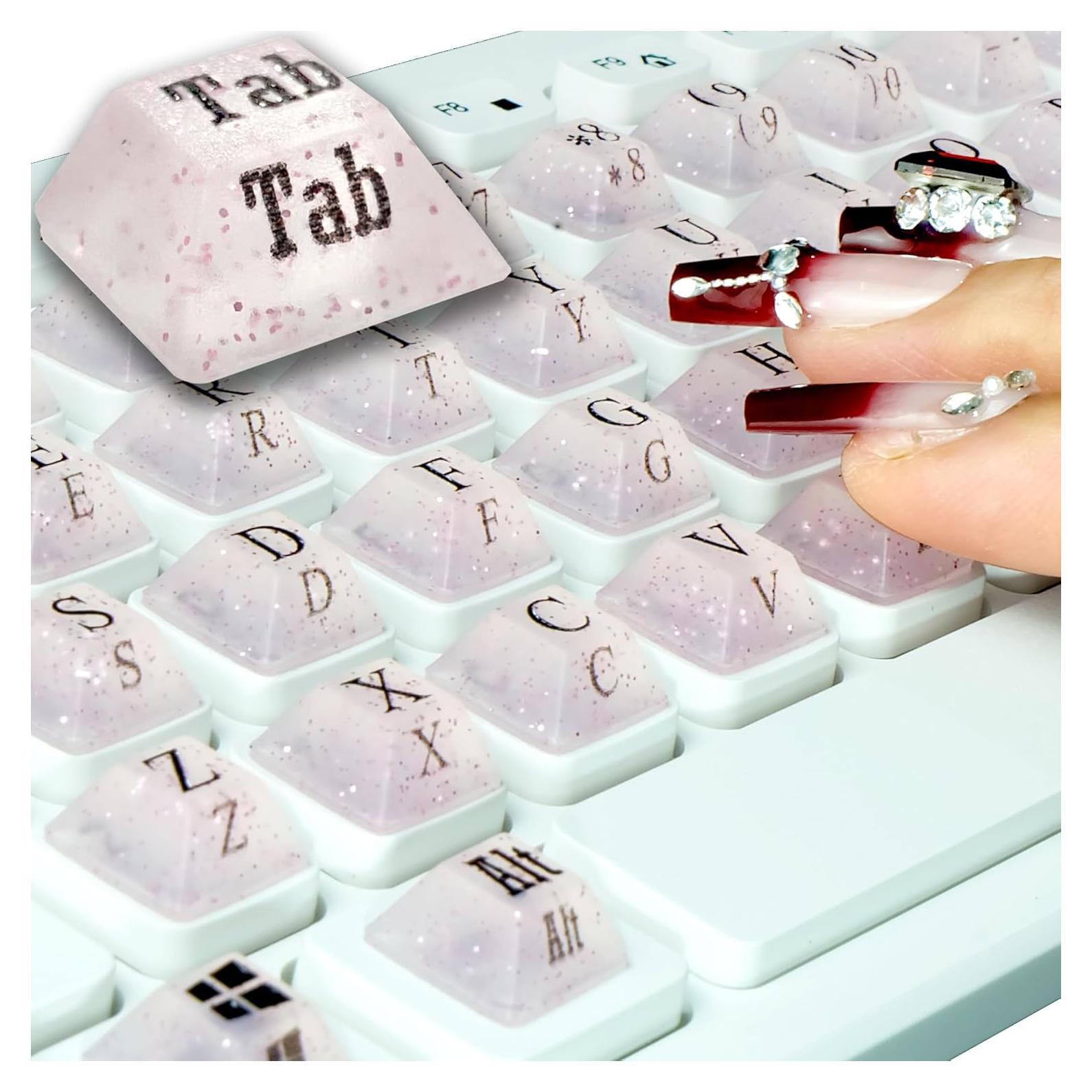 80 Teclas Autoadhesivas para Teclado Zooplan - Rosa Brillante