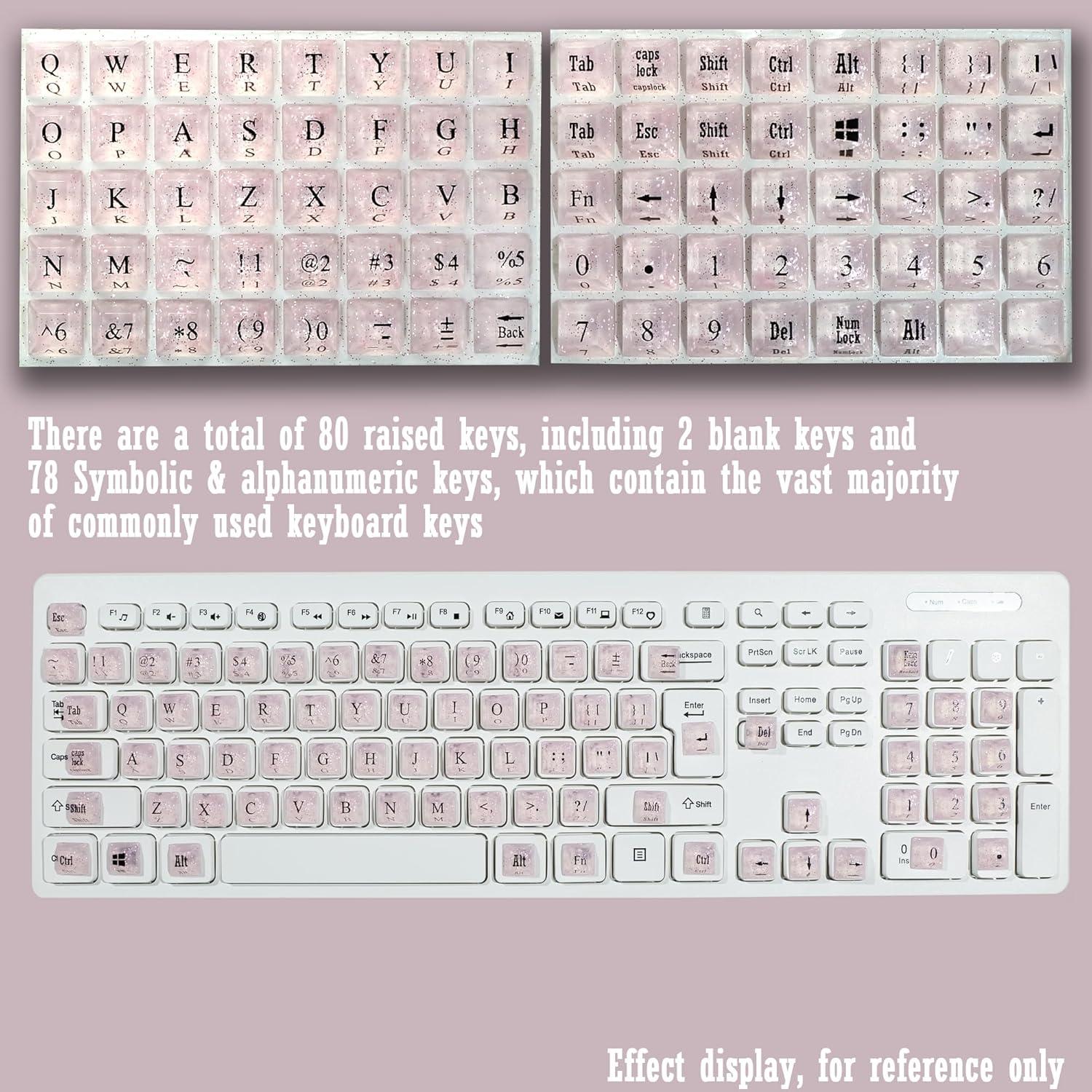 80 Teclas Autoadhesivas para Teclado Zooplan - Rosa Brillante