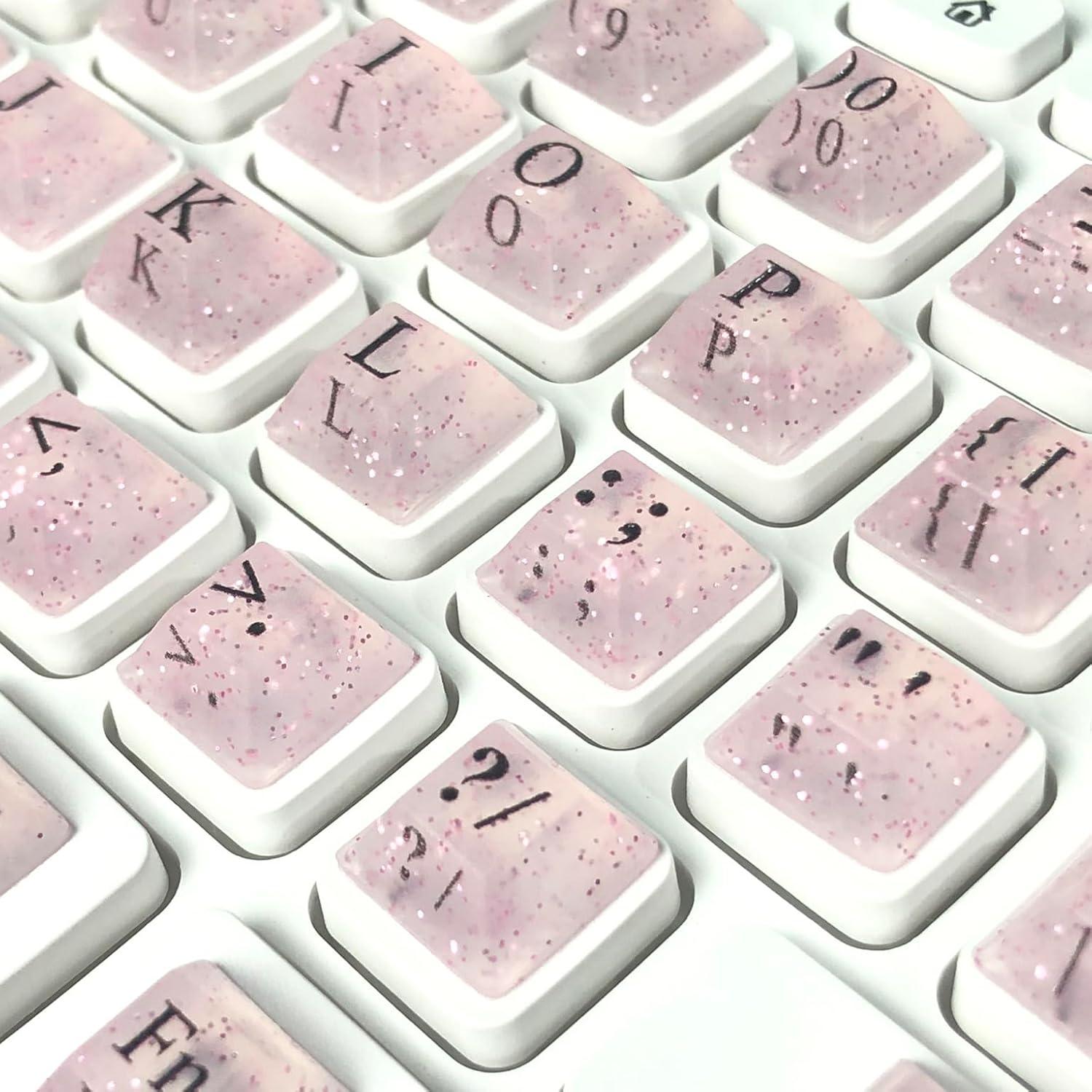 80 Teclas Autoadhesivas para Teclado Zooplan - Rosa Brillante