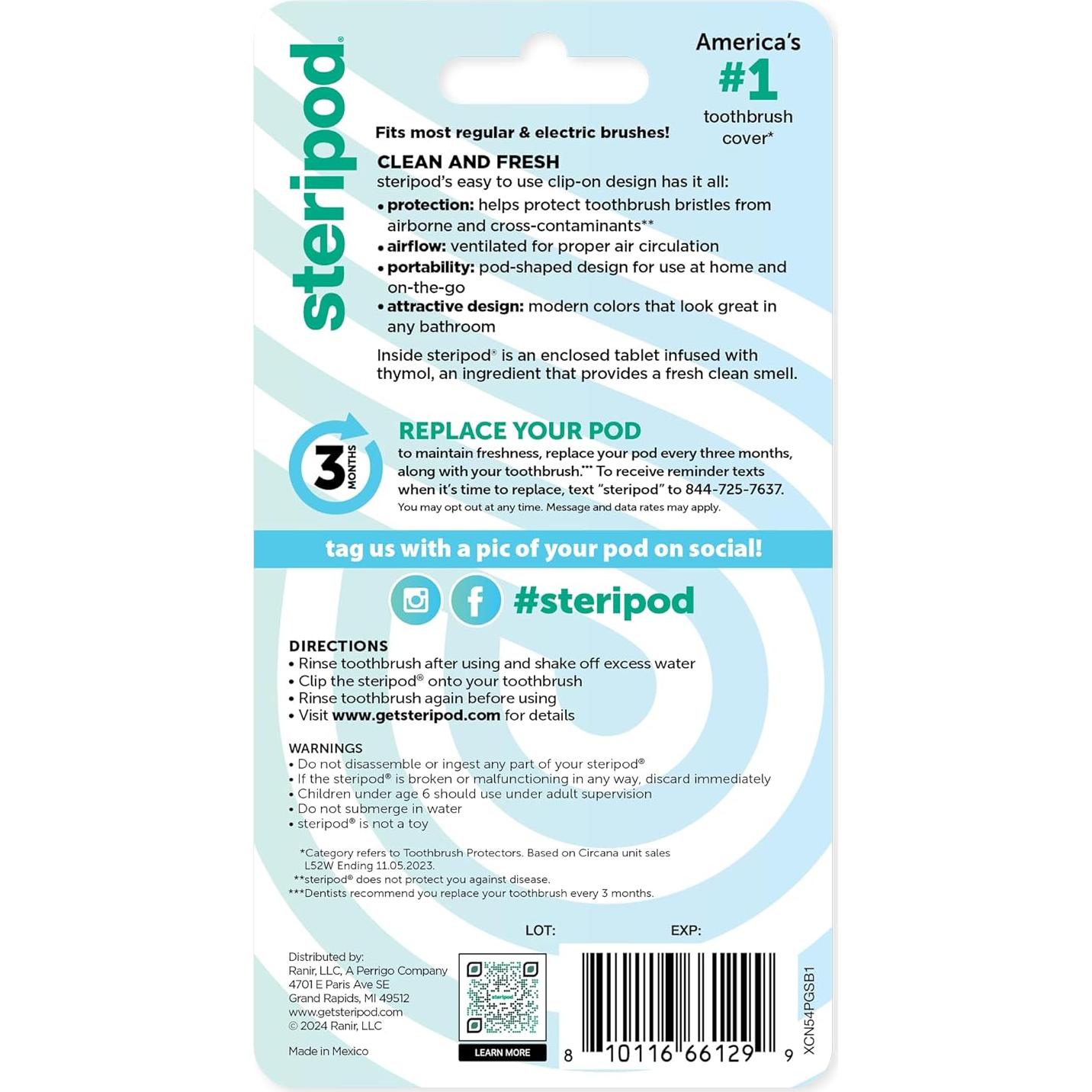 Protector de Cepillo de Dientes Steripod - Paquete de 4, Multiusos